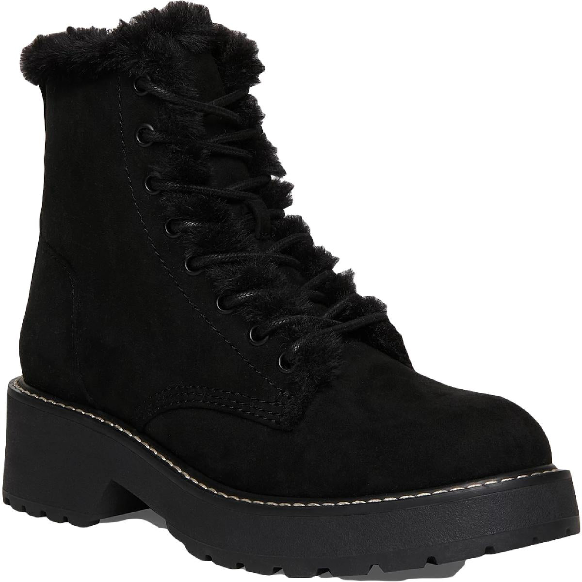 Carra-F Faux Fur Lined Cold Weather Combat & Lace-up Boots