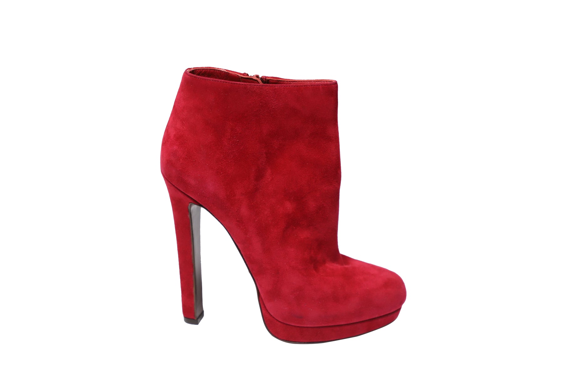 Alexander McQueen Ankle Boots in Red Suede 7748696244284