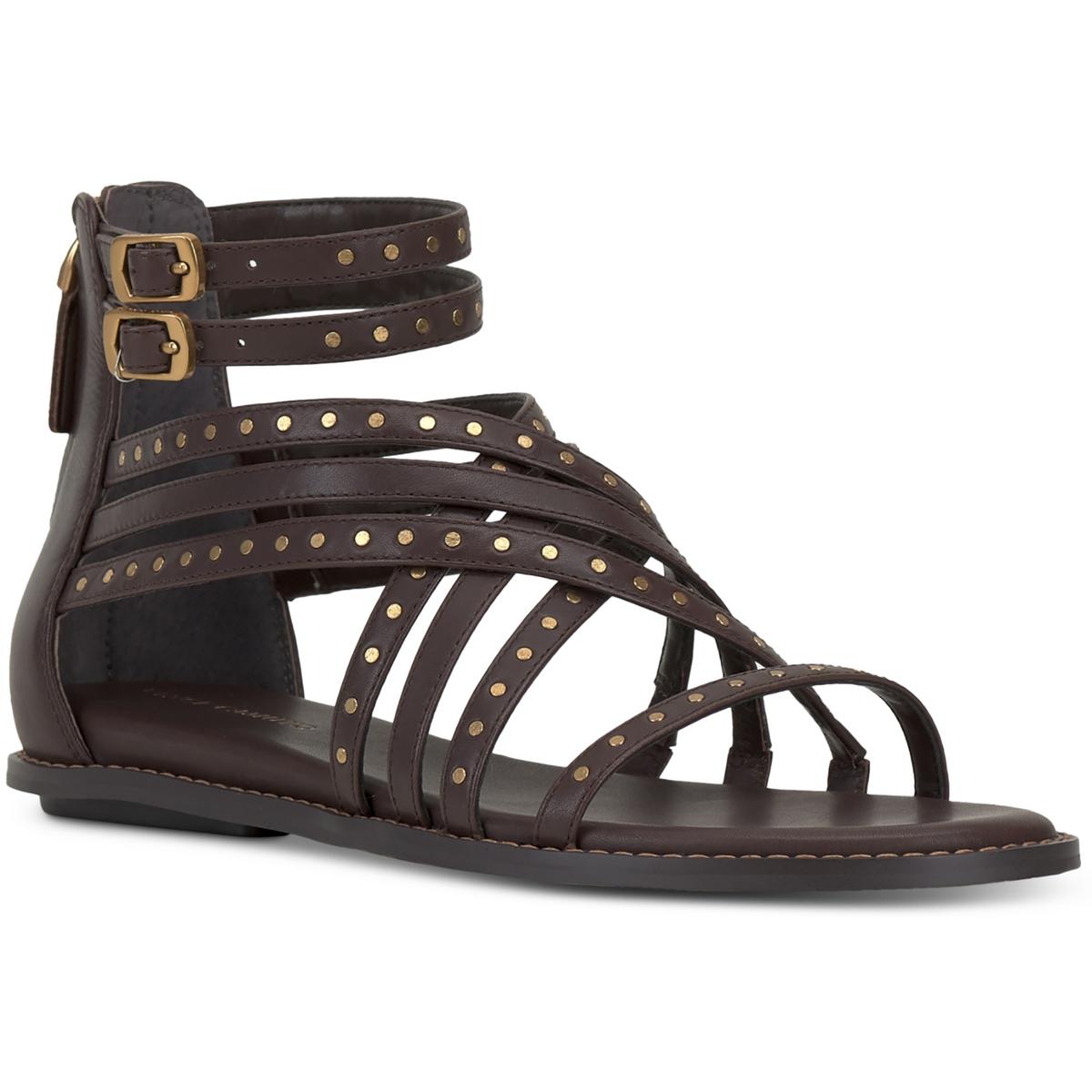 Dirrazo Leather Studded Gladiator Sandals