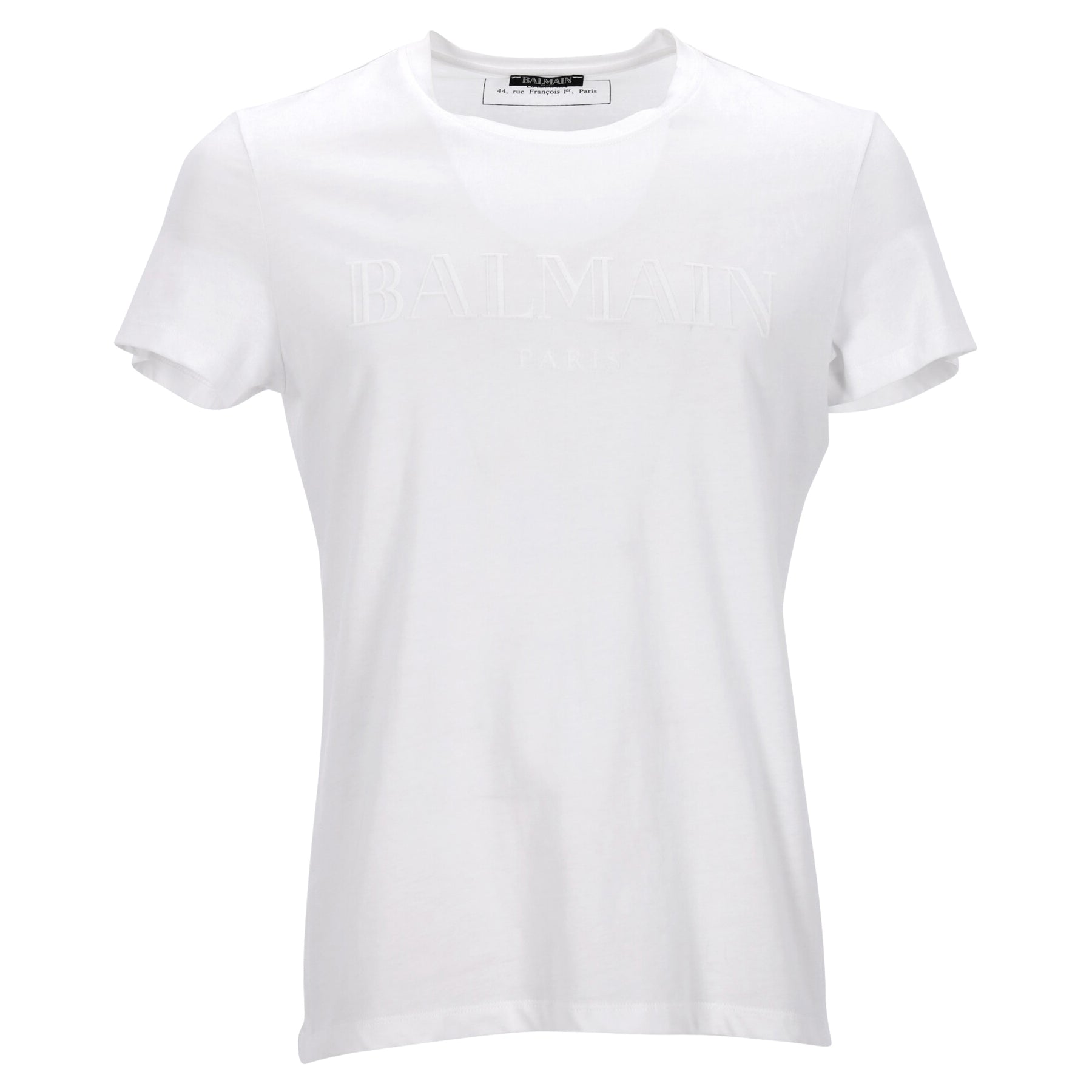 Balmain Crew Neck T-Shirt in White Cotton 7748671406140