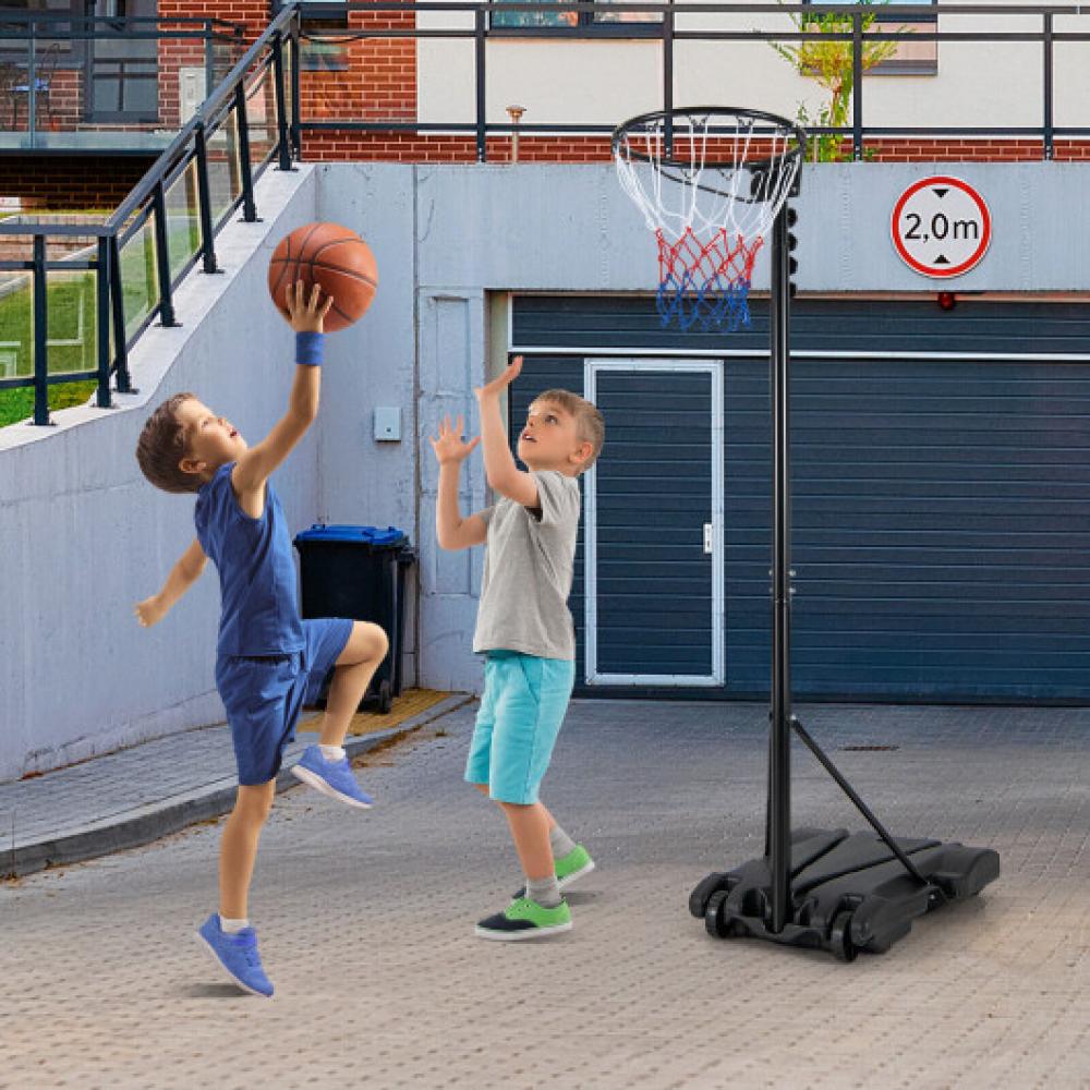 8.5 to 10 FT Adjustable Portable Basketball Hoop Stand with Fillable Base and 2 Wheels 7672902778940