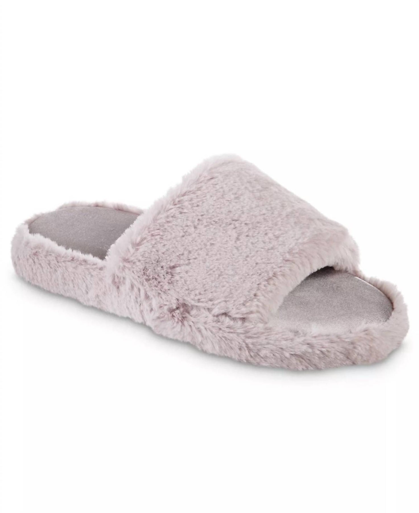 Women's Faux Fur And Satin Tabby Slipper In Thistle 7733681619004