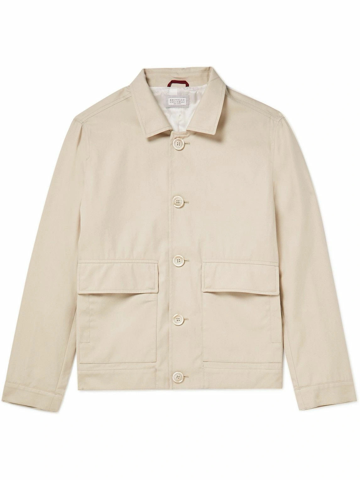 Brunello Cucinelli New Men's Beige Lightweight Outerwear Jacket