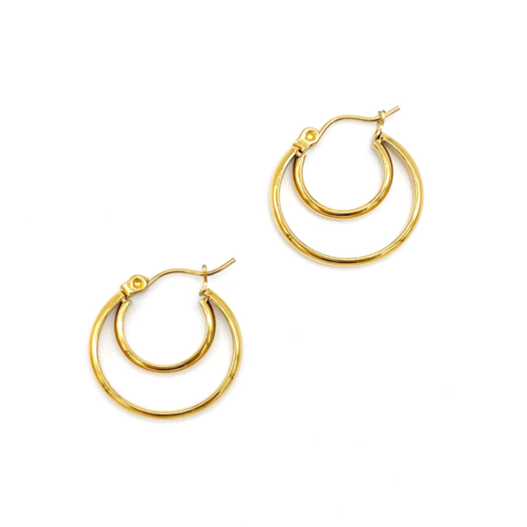 14k Gold Plated Crescent Midi Hoops