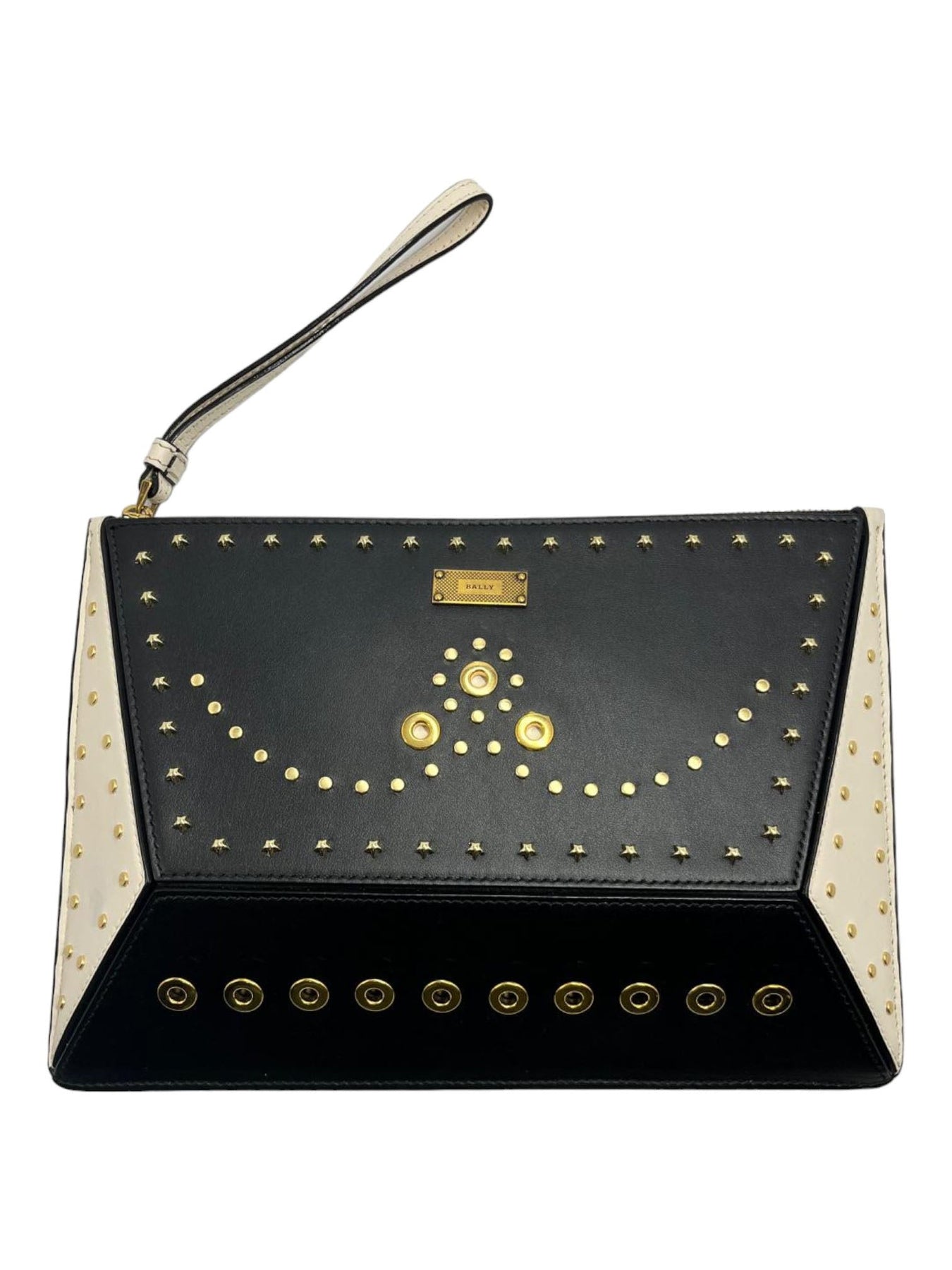 Bally Leor Suzy 6224791 Ladies Black Wrislet Clutch Calf Embossed