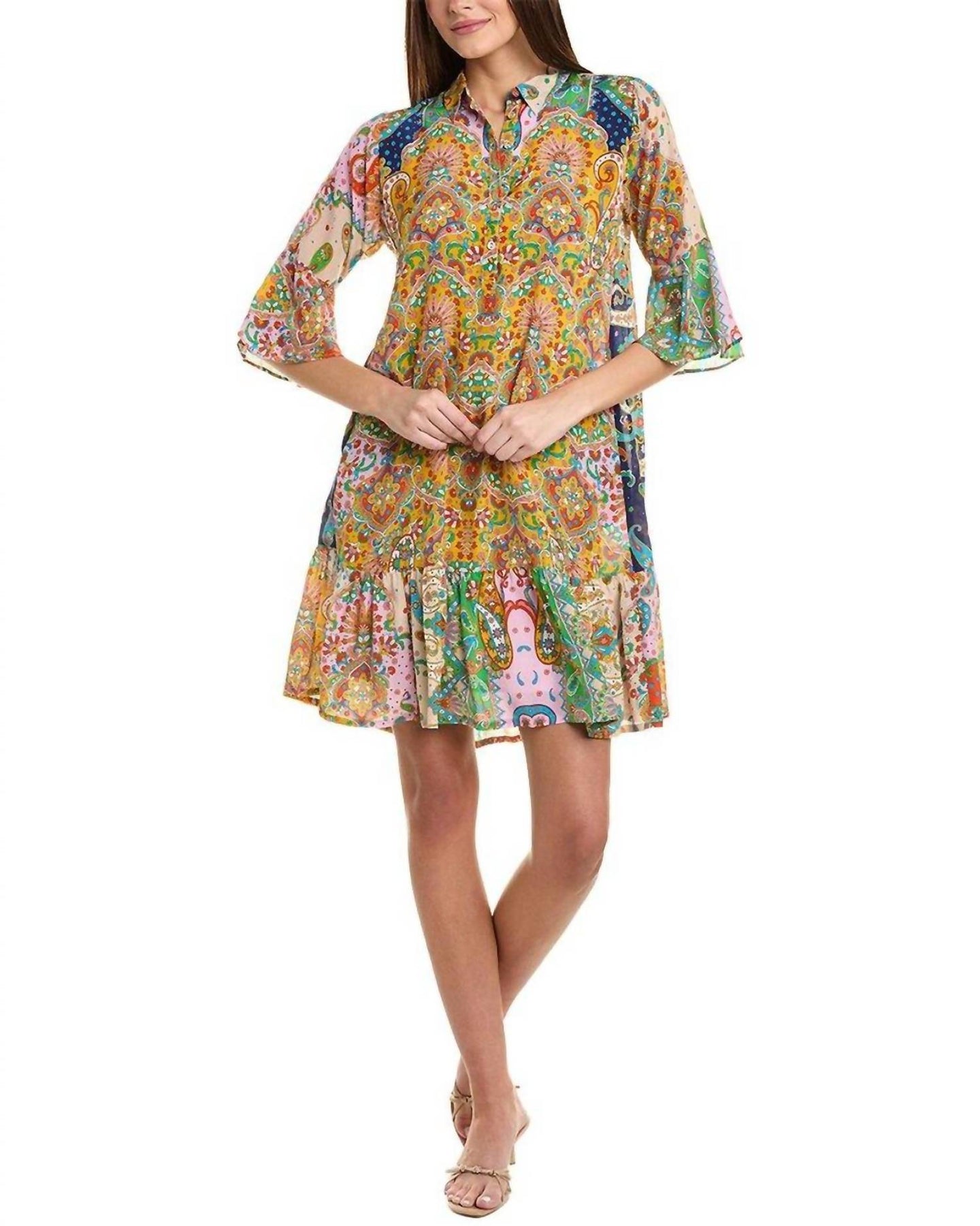 Braemar Eleon Long Sleeves Dress In Multi