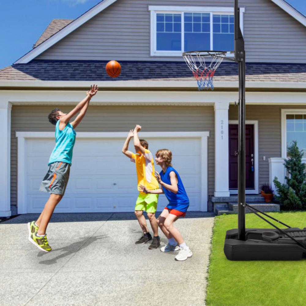 6.5-10 FT Adjustable Portable Basketball Hoop with 44 Inch Shatterproof Backboard & Fillable Base 7672900976700