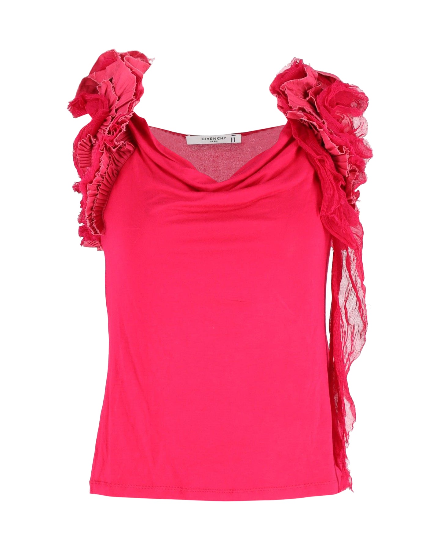Givenchy Ruffled Sleeve Top in Pink Viscose 7748621664316