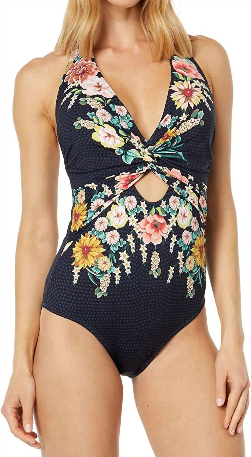 Women's Twist Keyhole One-Piece Swimsuit In Multi
