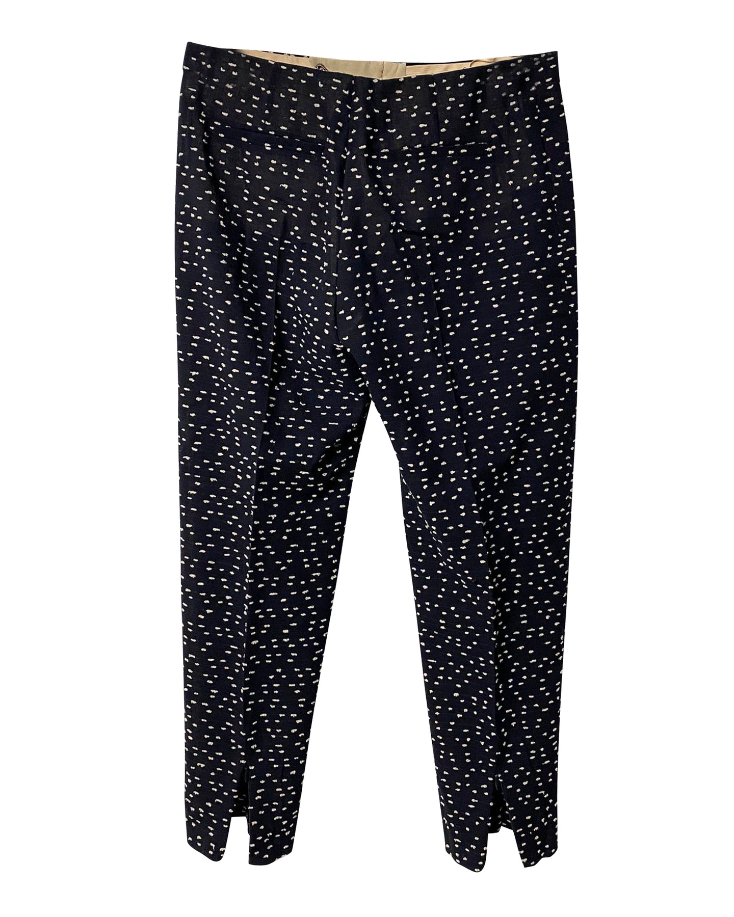 Chloé Pattern Trousers in Navy Blue Wool 7766541303868