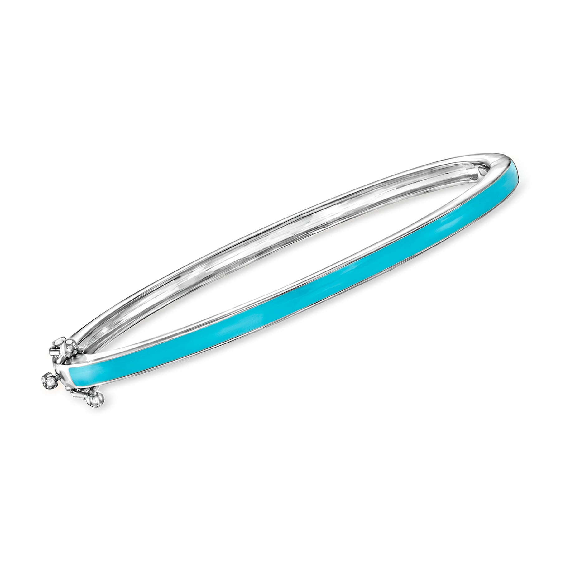 Ross-Simons Turquoise Enamel Bangle Bracelet in Sterling Silver