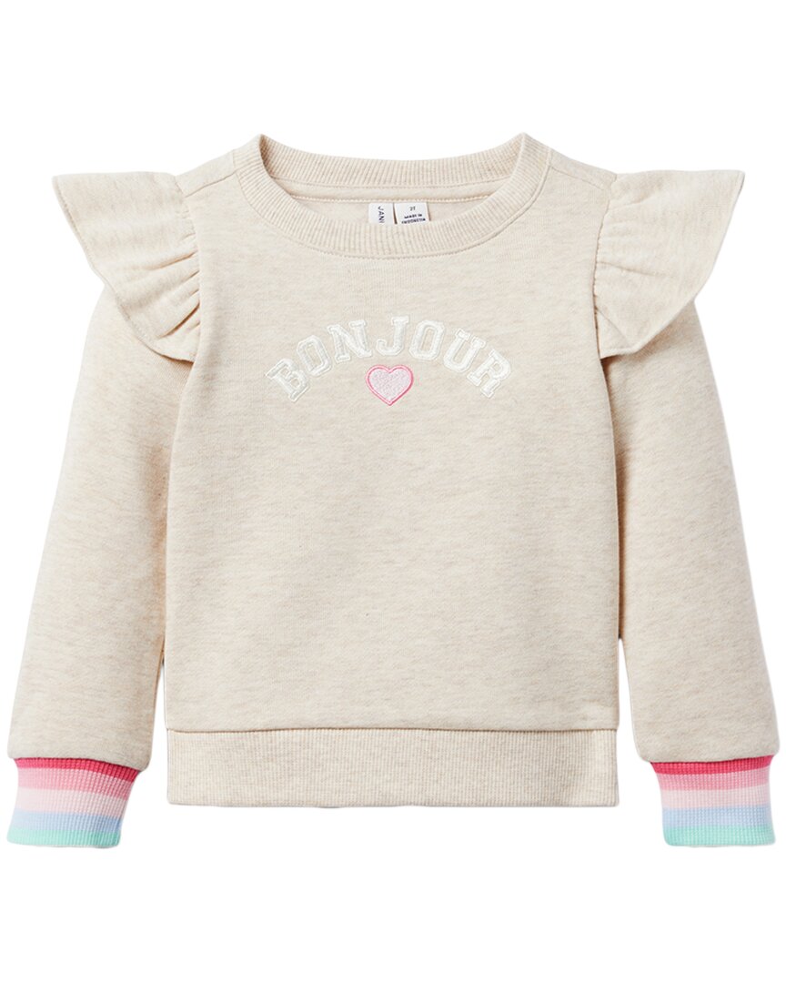 Janie and Jack Bonjour Ruffle Shoulder Sweatshirt