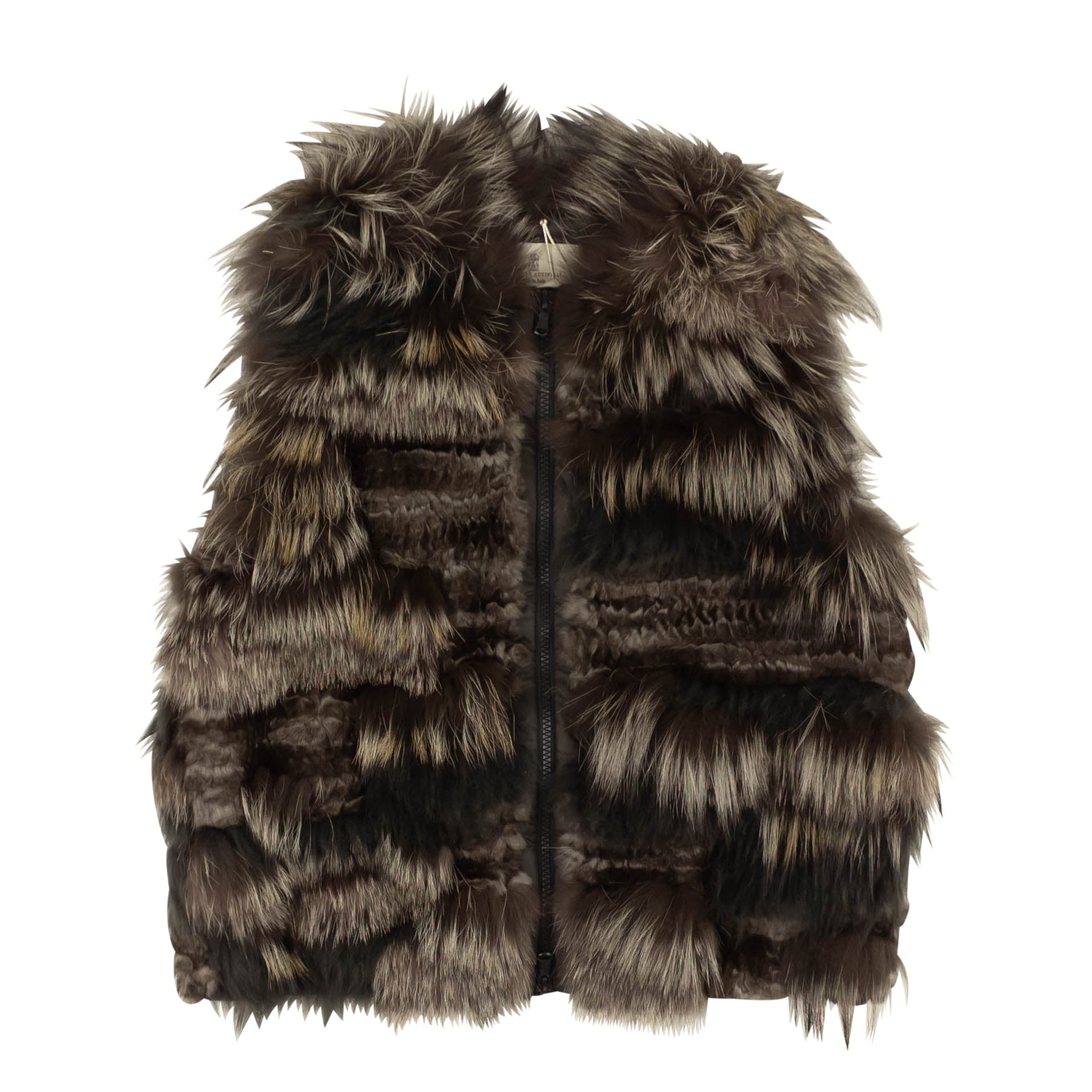 Brown Mink Zip-Up Vest