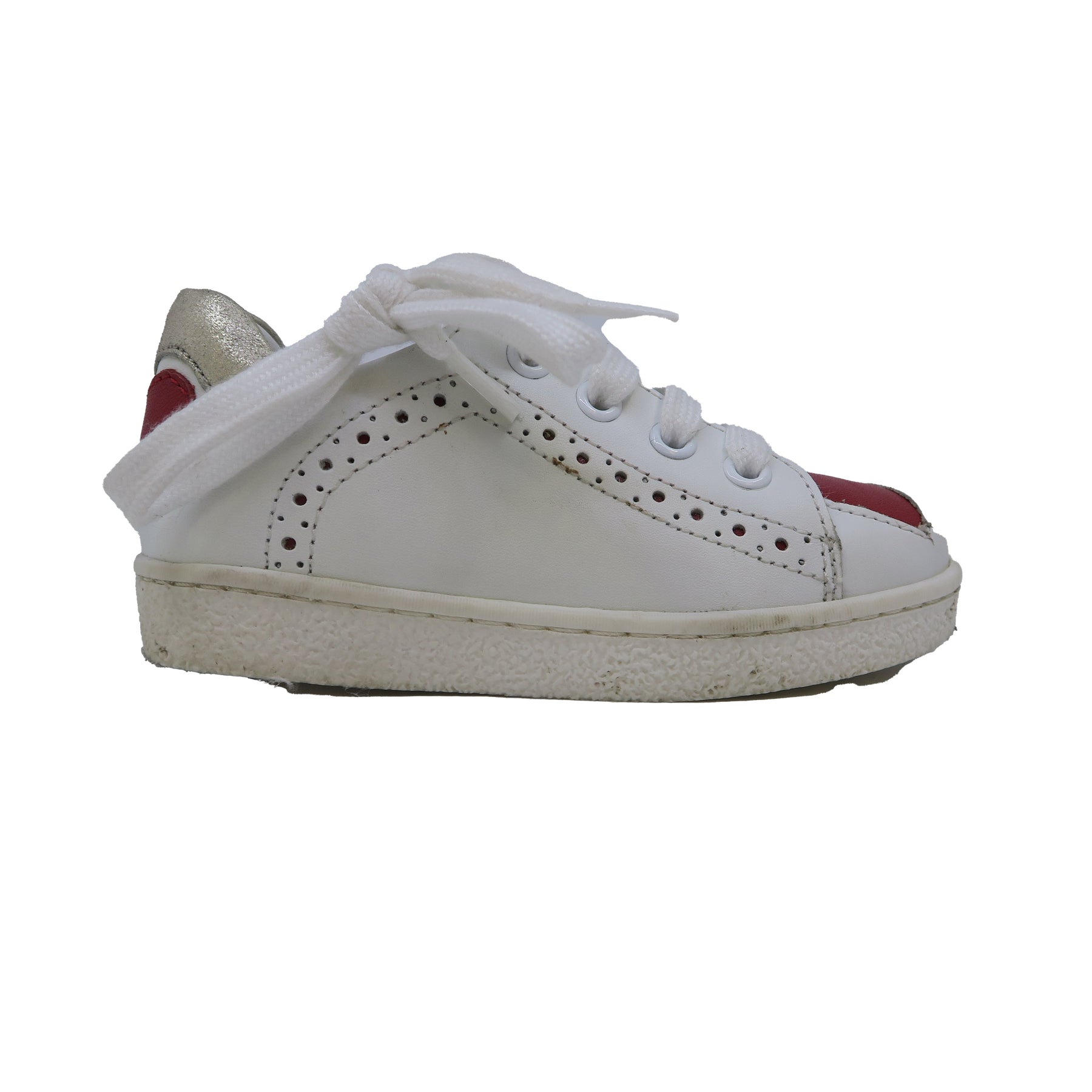 Twinset Girls White | Red Heart Sneakers 7805883383868