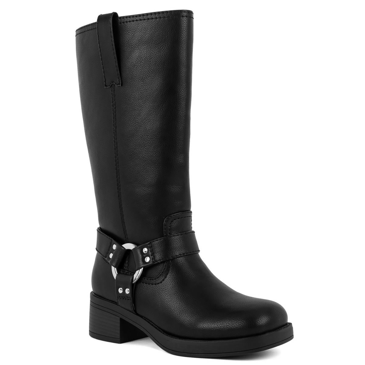 Huncho Tall Solid Faux Leather Knee-High Boots
