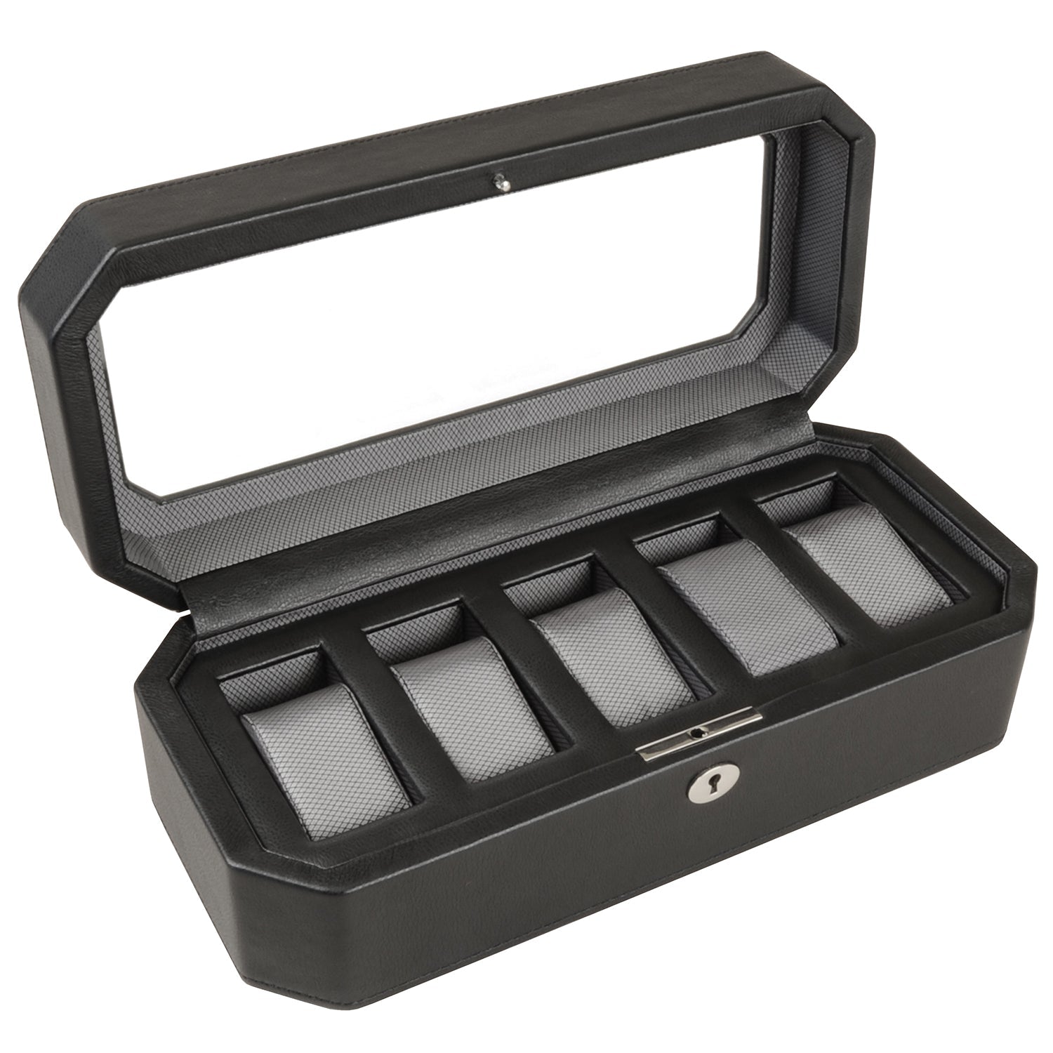 Wolf 4583029 Windsor 5 Piece Watch Box in Black & Grey 7707760754748