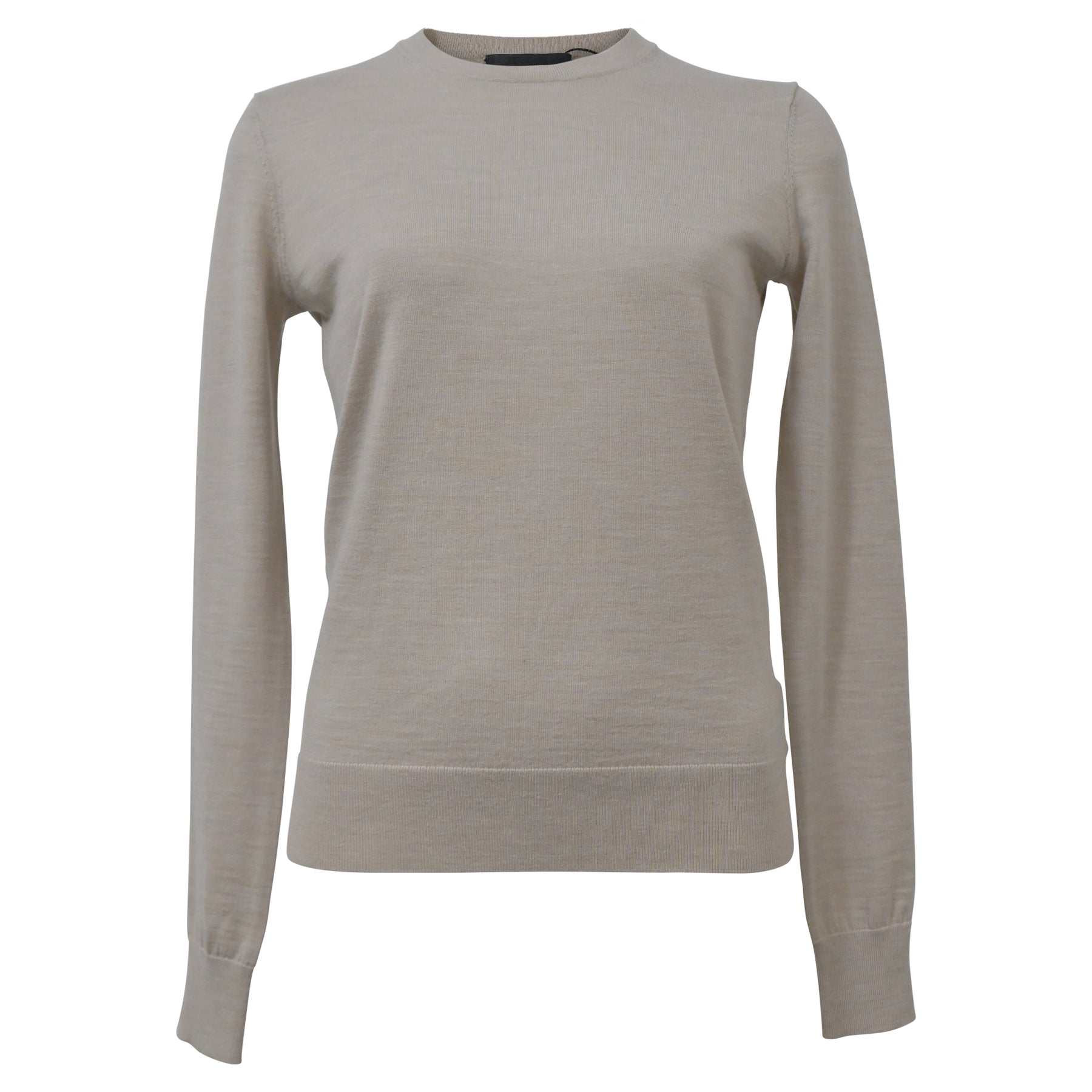 Theory Crewneck Regal Sweater in Ecru Wool 7748657250364
