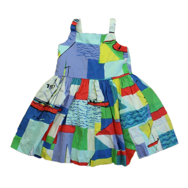 Ralph Lauren Girls Blue | Red Sailboats Dress 7805842325564