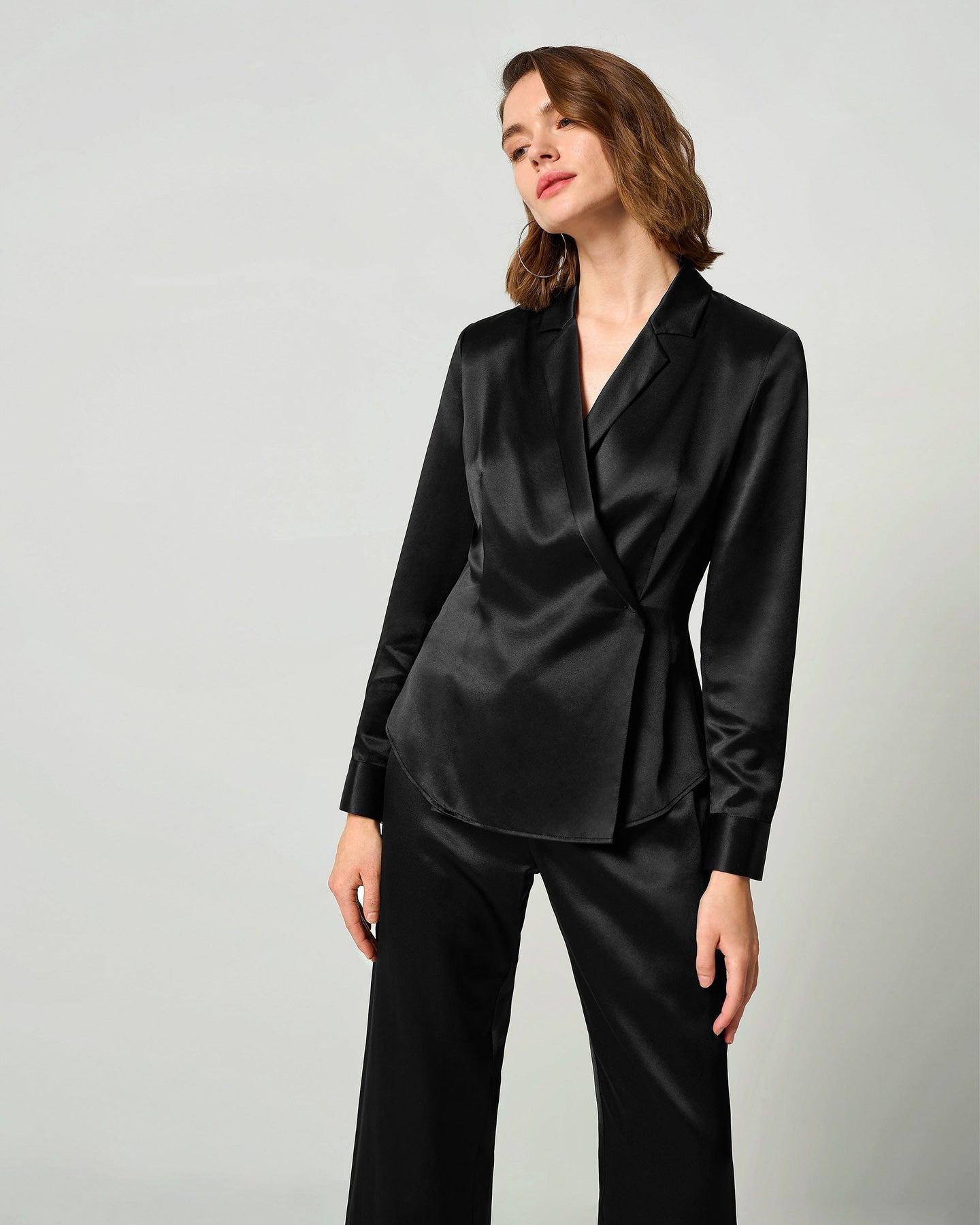 LILYSILK X MIM Silk Blazer Blouse
