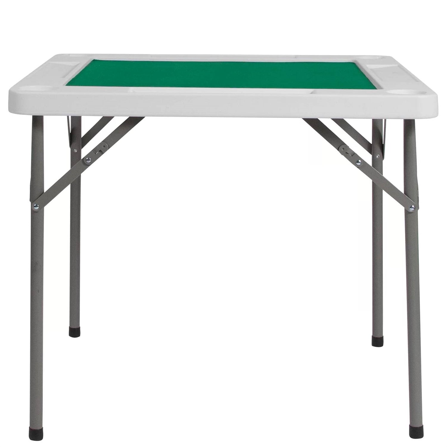 4-Player Square Folding Card Game Poker Table w/ Green Felt Top and Cup Holders 7707698495548