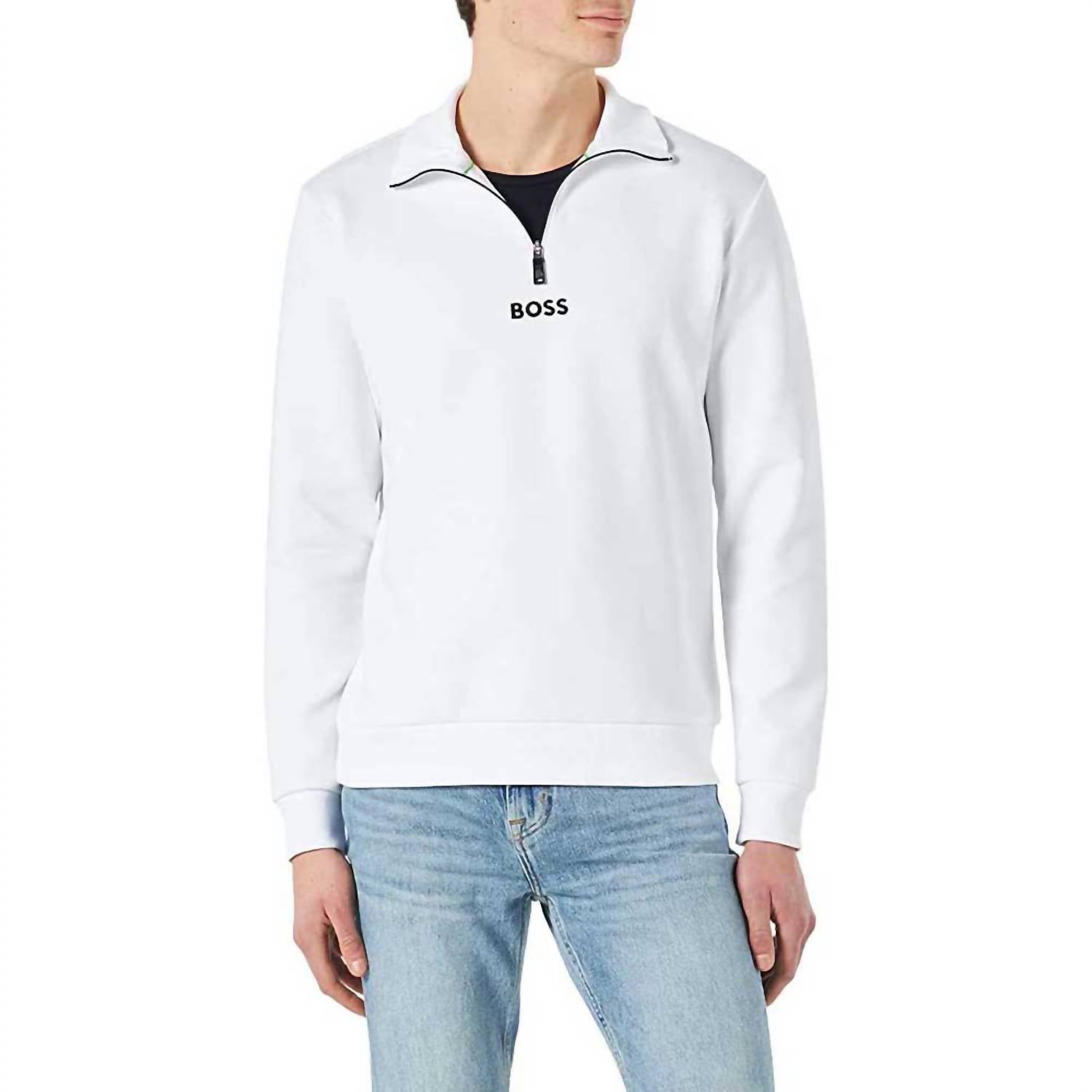 Sweat 1 Half Zip Sweatshirt In White