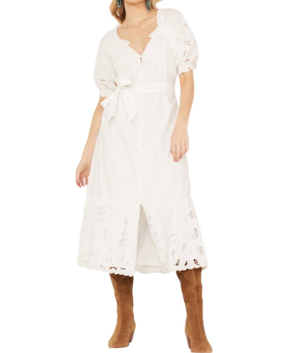 Marin Midi Dress In White 7827085721660