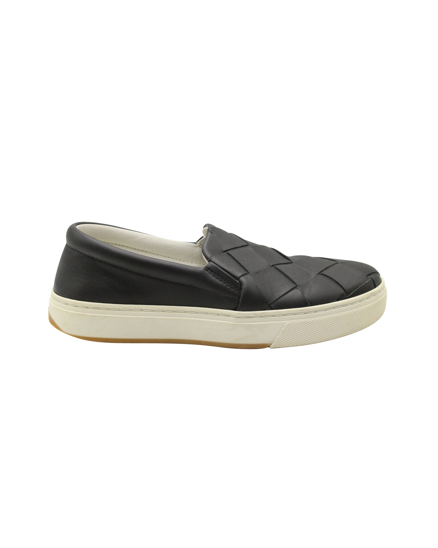 Bottega Veneta Dodger Intrecciato Slip-On Sneakers in Black Leather 7703689723964