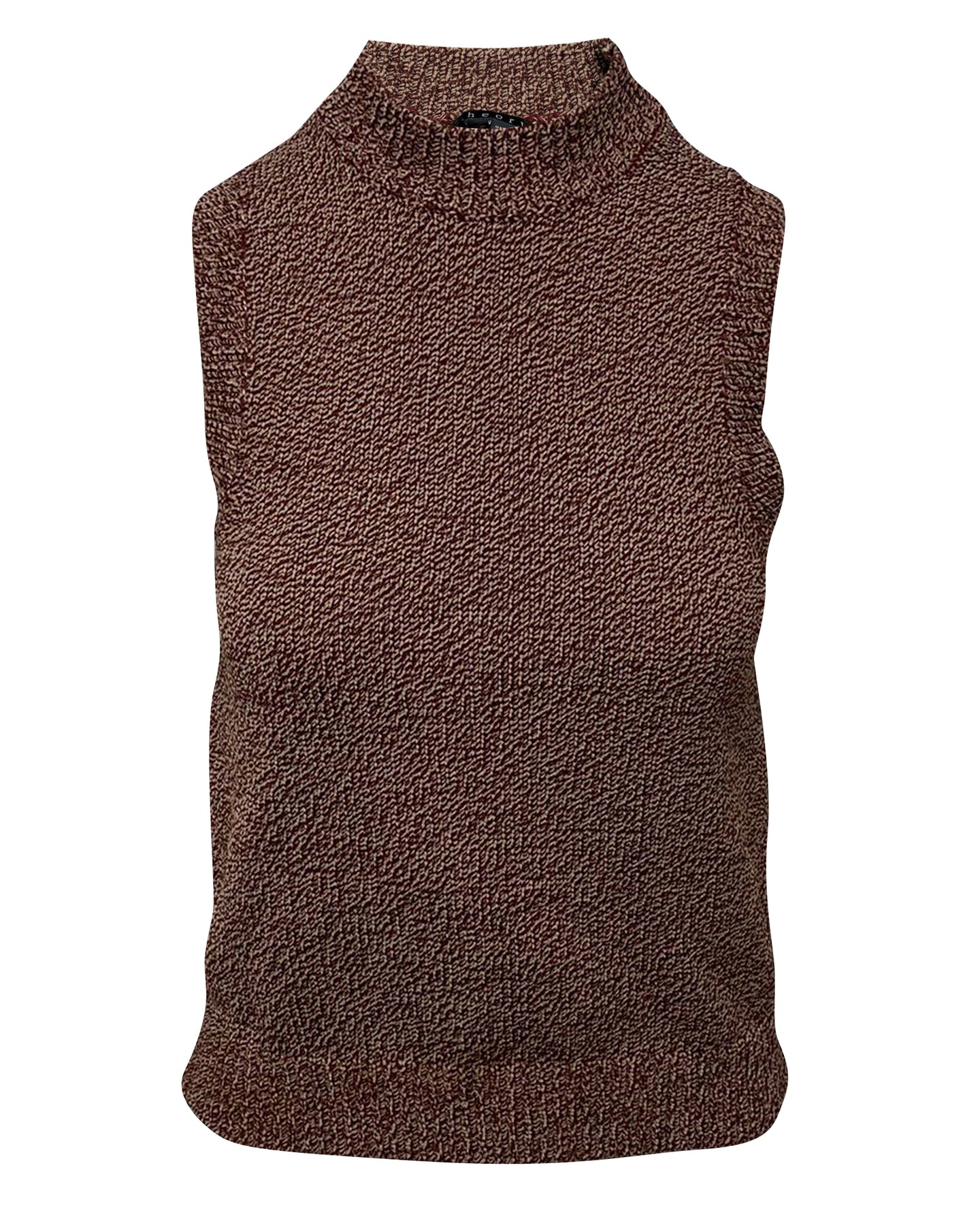 Theory Sleeveless Knitter Sweater in Brown Nylon 7766493200444