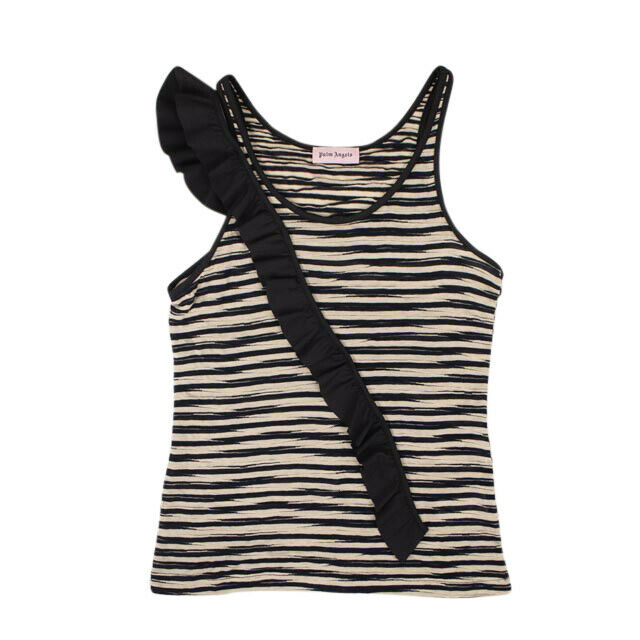 Striped Cotton Frill Tank Top