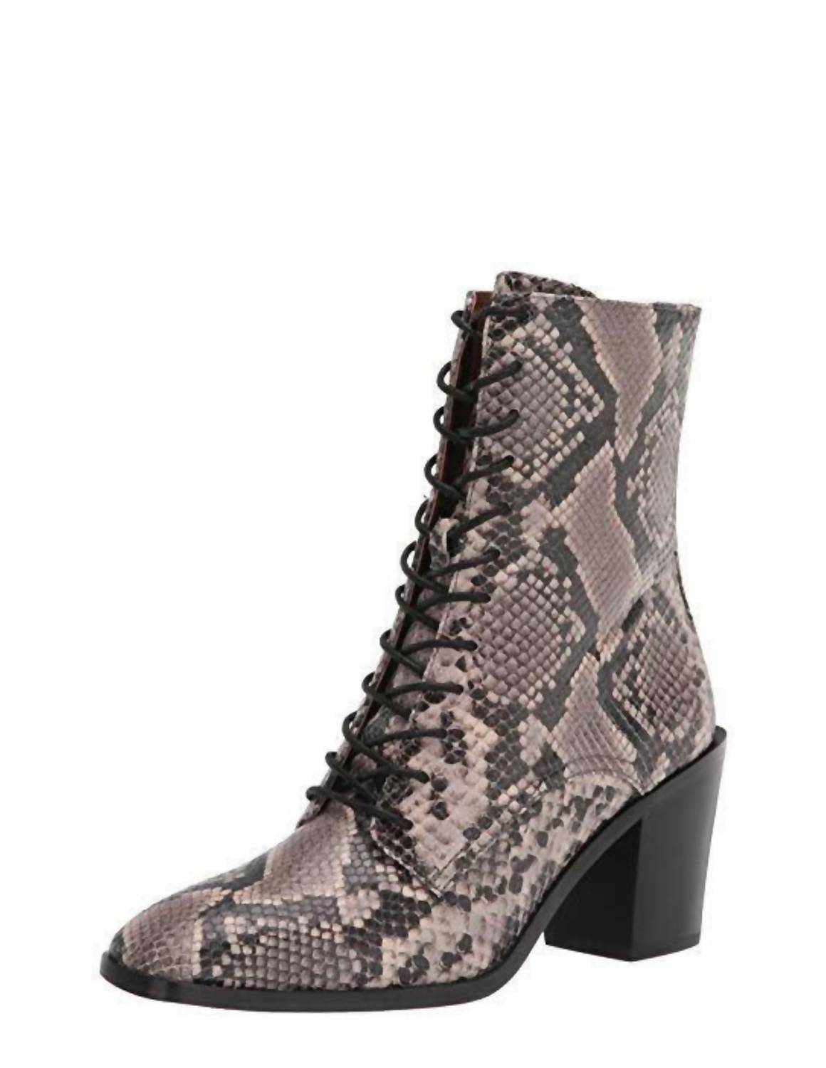 Georgia Lace Up Ankle Boot In Grey Multi
