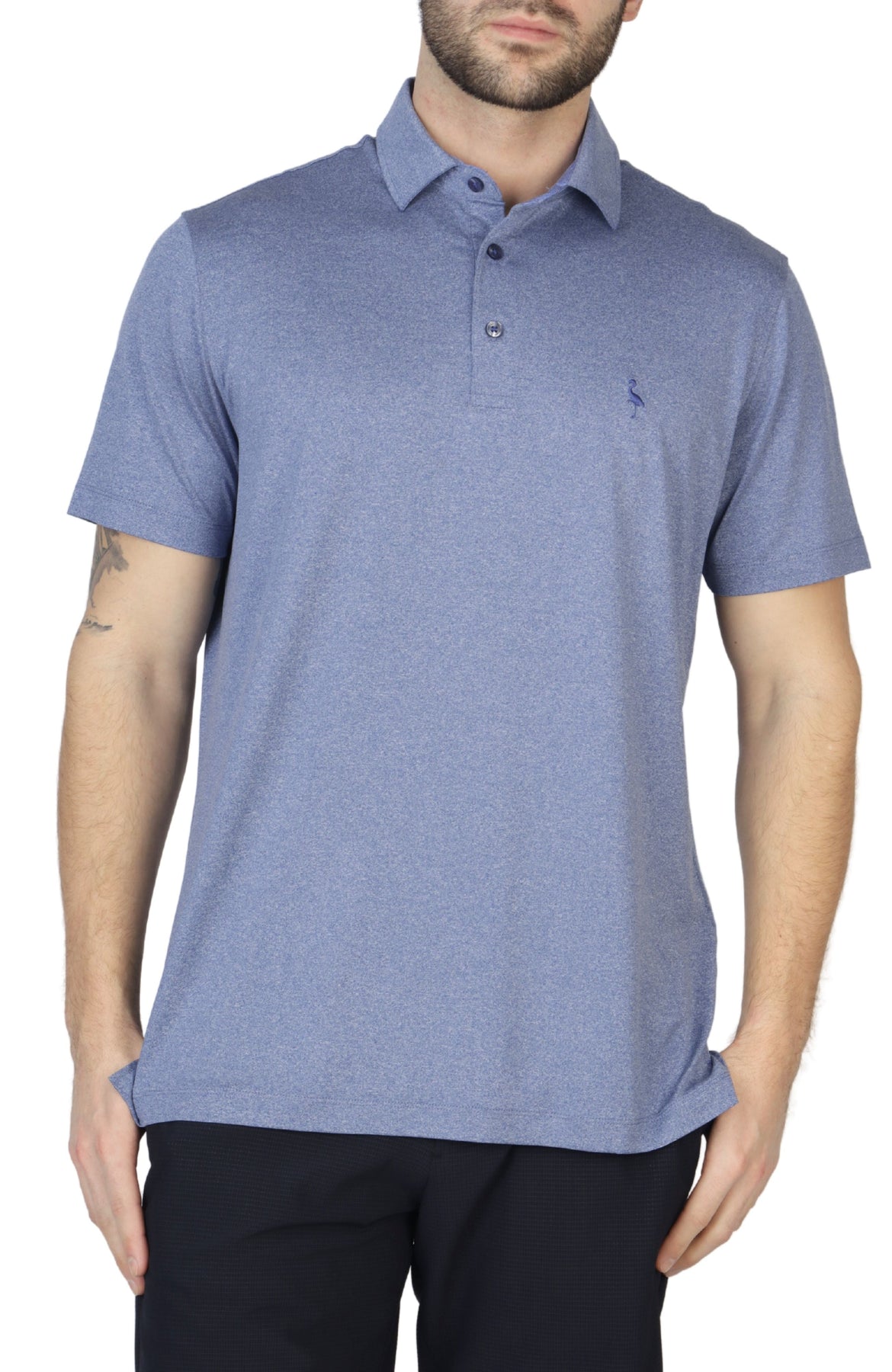 Solid Tonal Melange Performance Polo