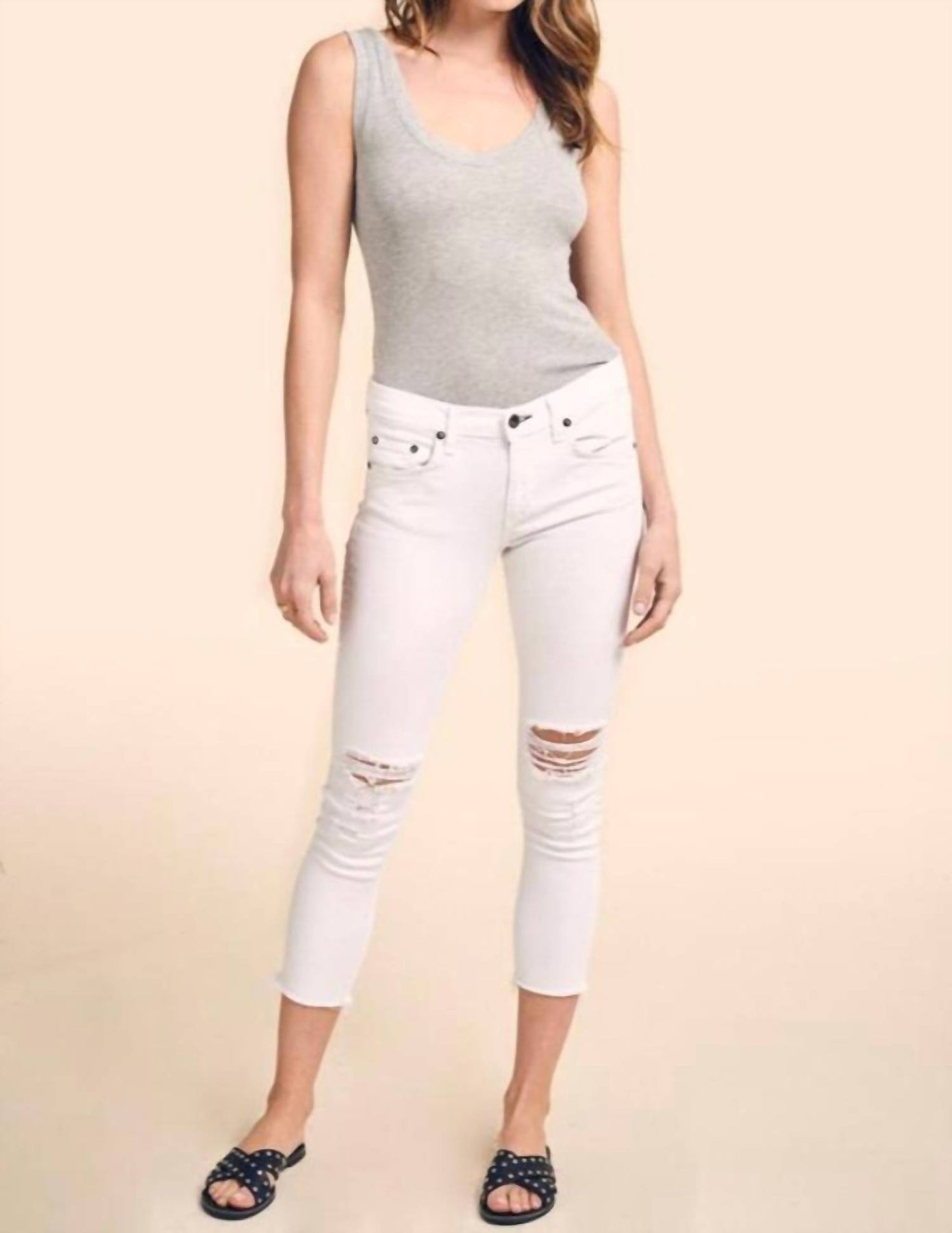 You Rib Tank In Heather Grey 7803891712060