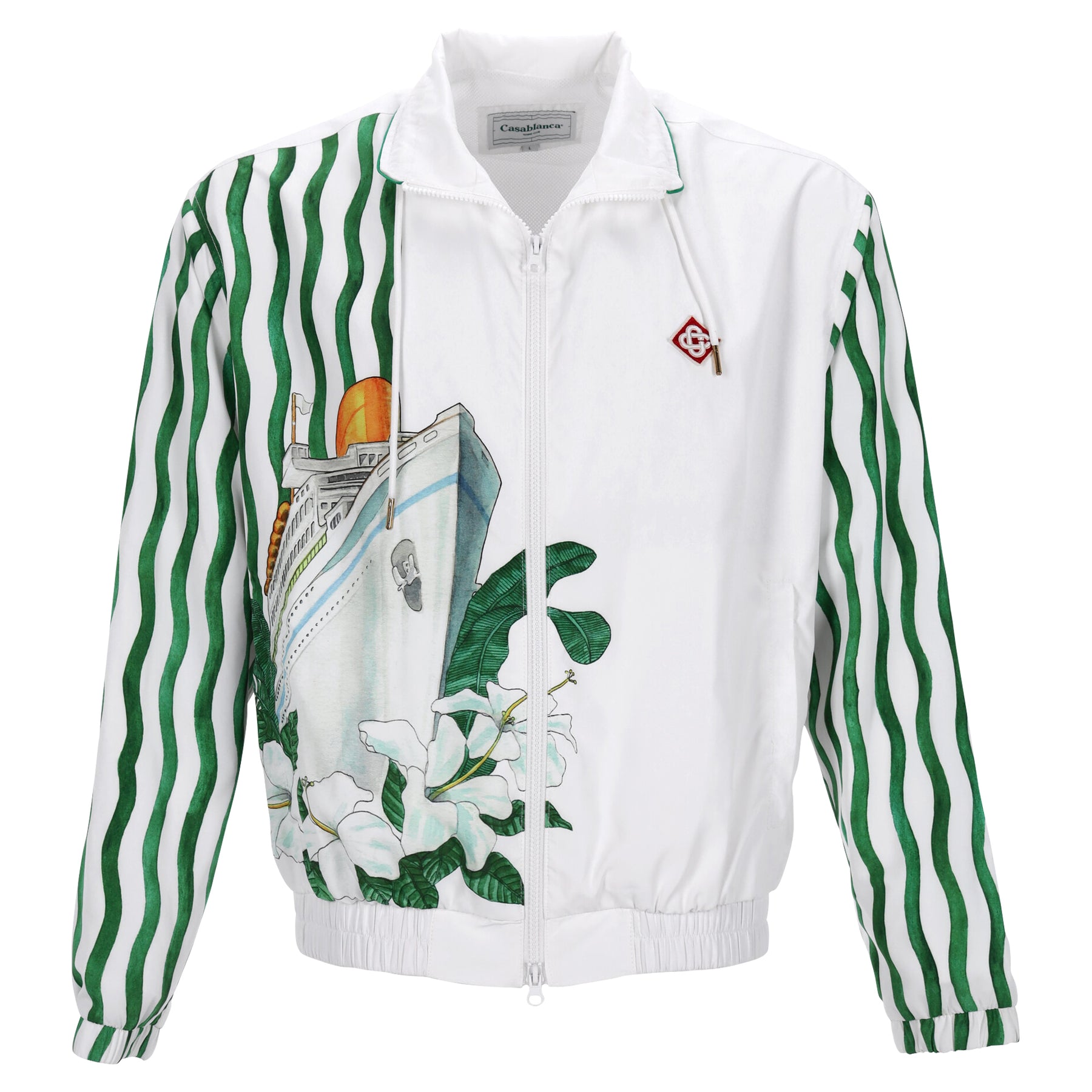 Casablanca Pacifique Sport Track Jacket in White Polyester 7748649844796