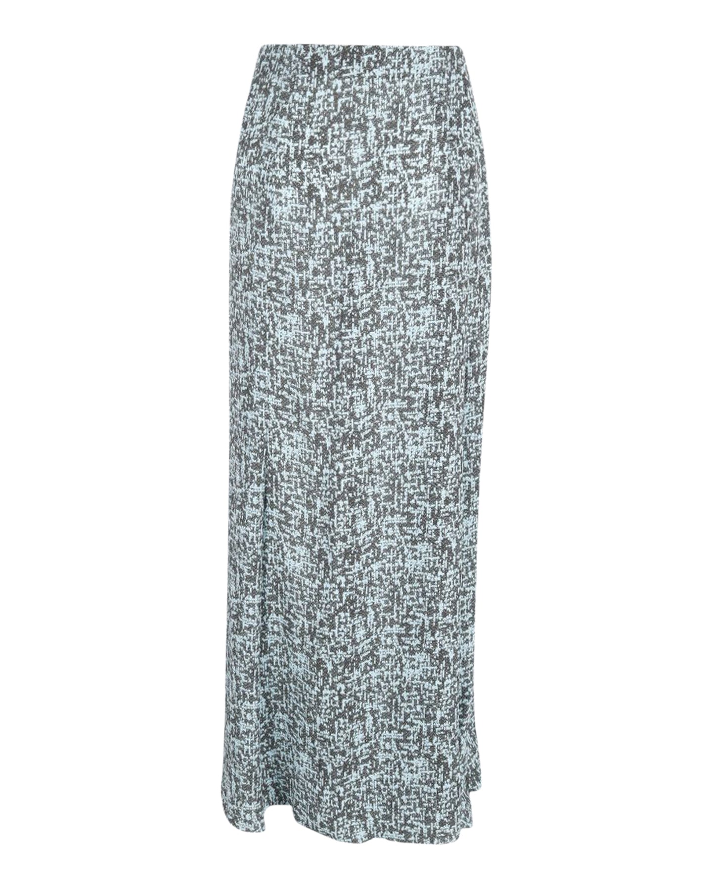 Acne Studios Printed Maxi Skirt With Slit in Blue Polyester