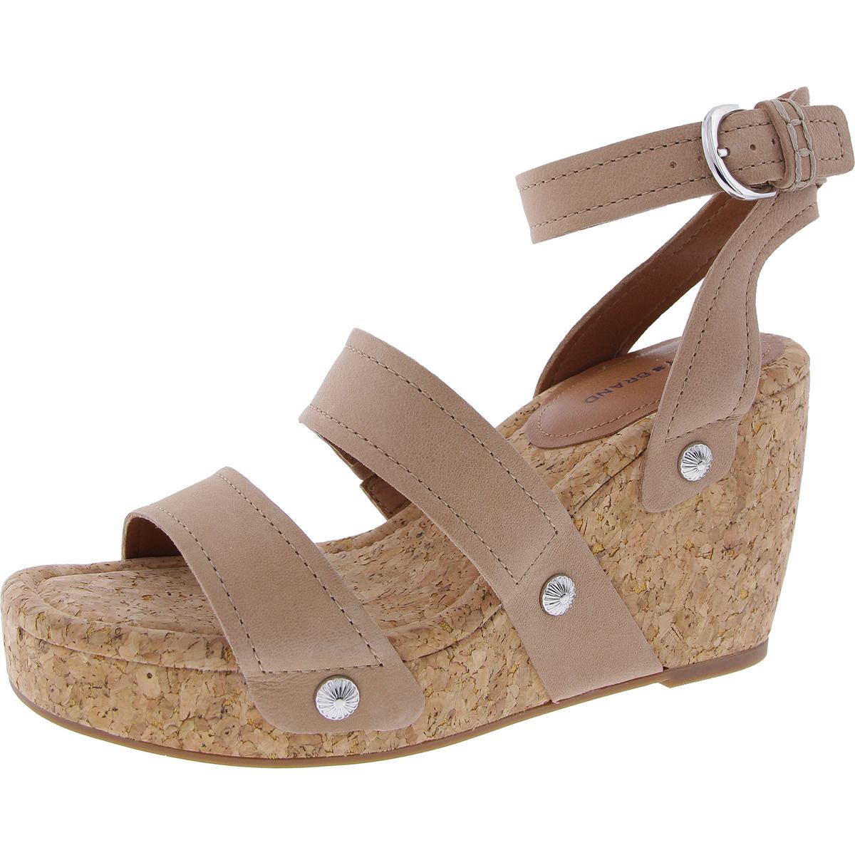 Cork Leather Strappy Sandals