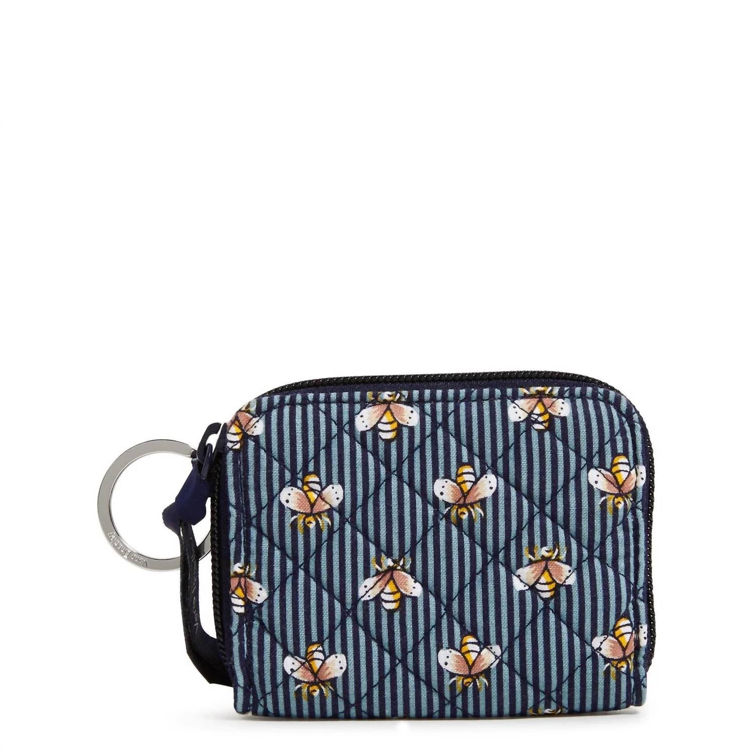 Rfid Petite Zip-Around Wallet In Bees Navy