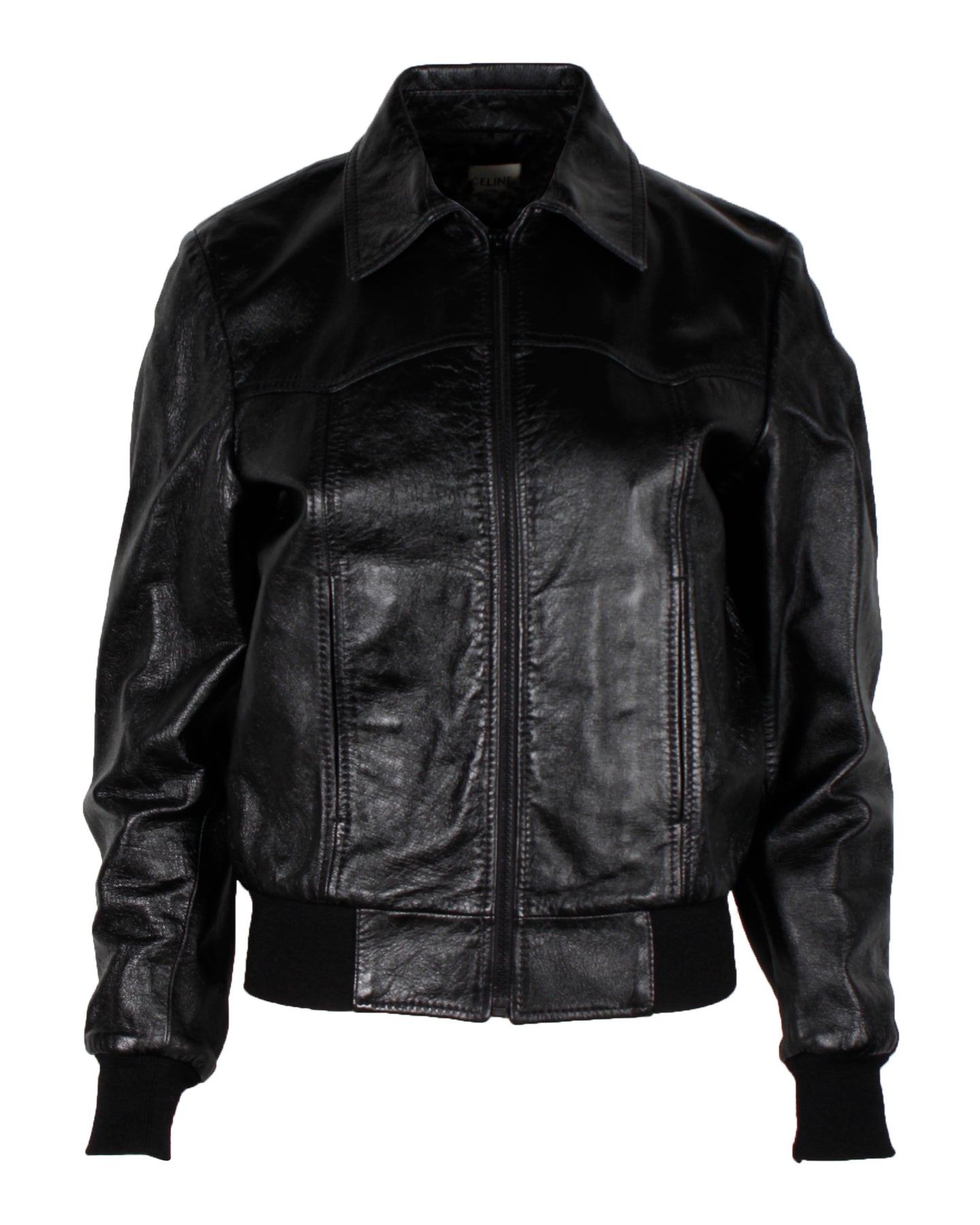 Celine Blouson Jacket in Black Lambskin Leather 7748705124412