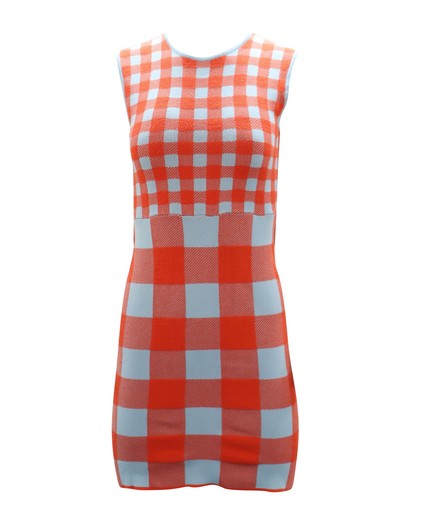 Staud Chili Gingham Dress in Viscose Orange Print 7748777672764