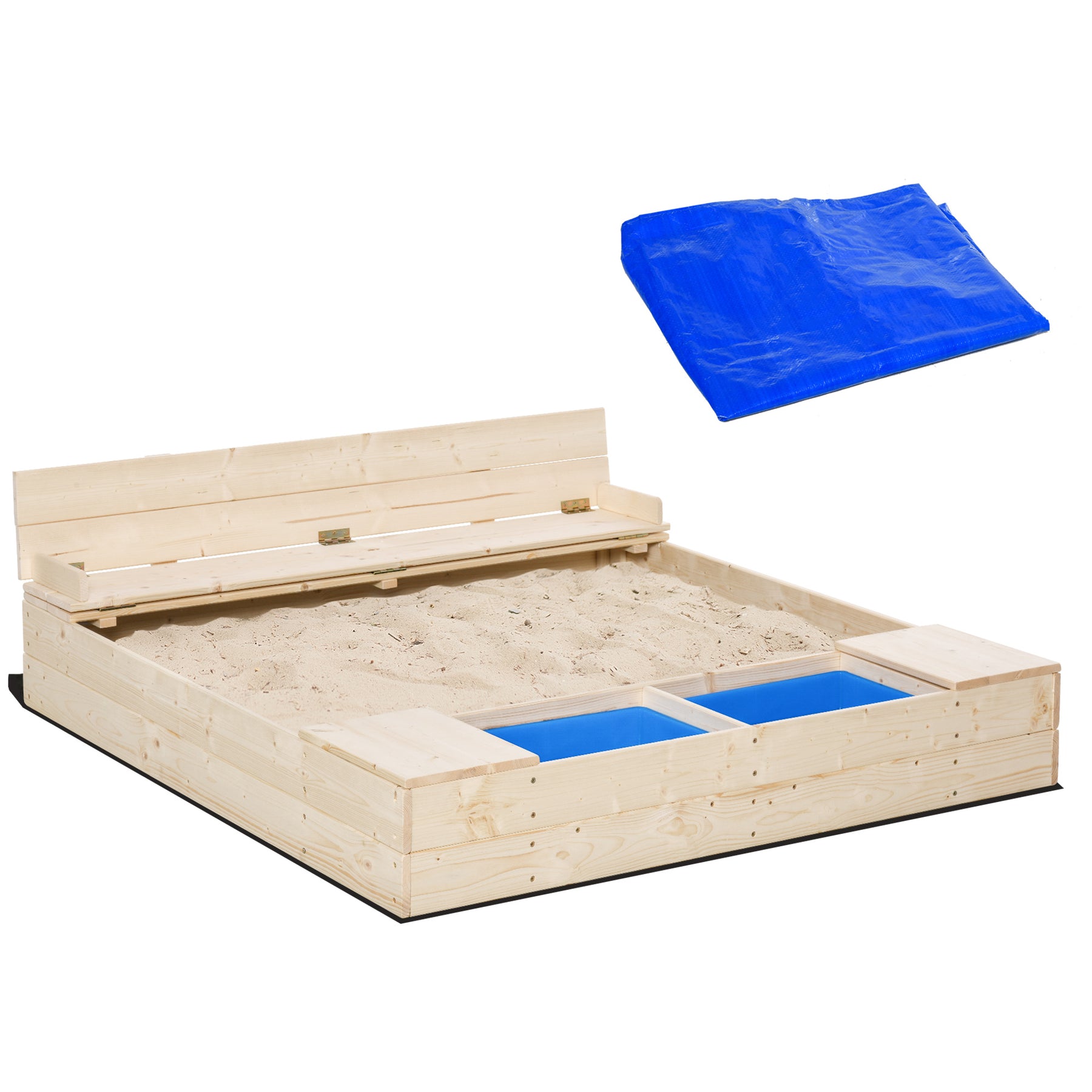 Streamdale Wooden Sandbox with Backrest 7833639485500