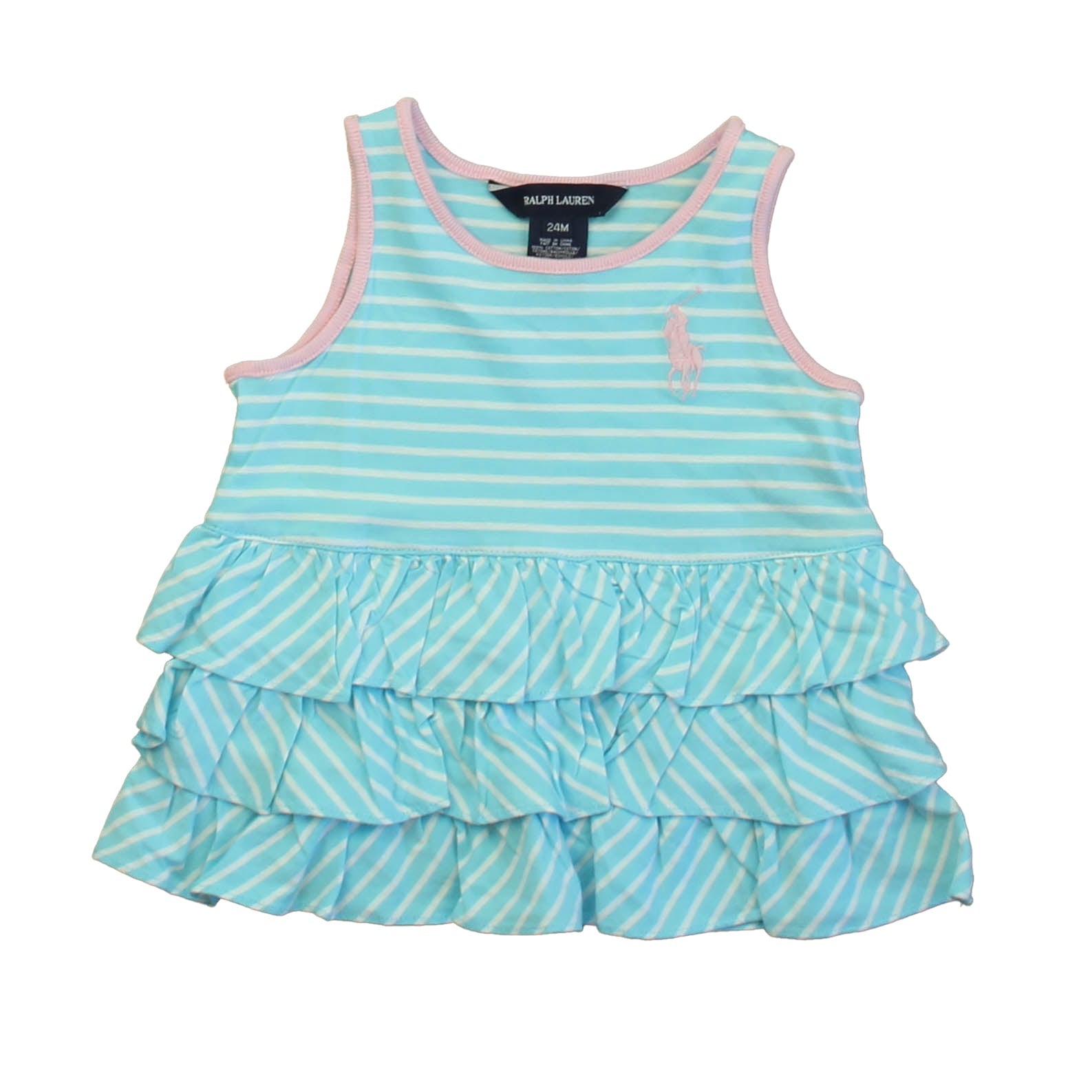 Ralph Lauren Girls Blue | White | Pink Tank Top 7805827088444