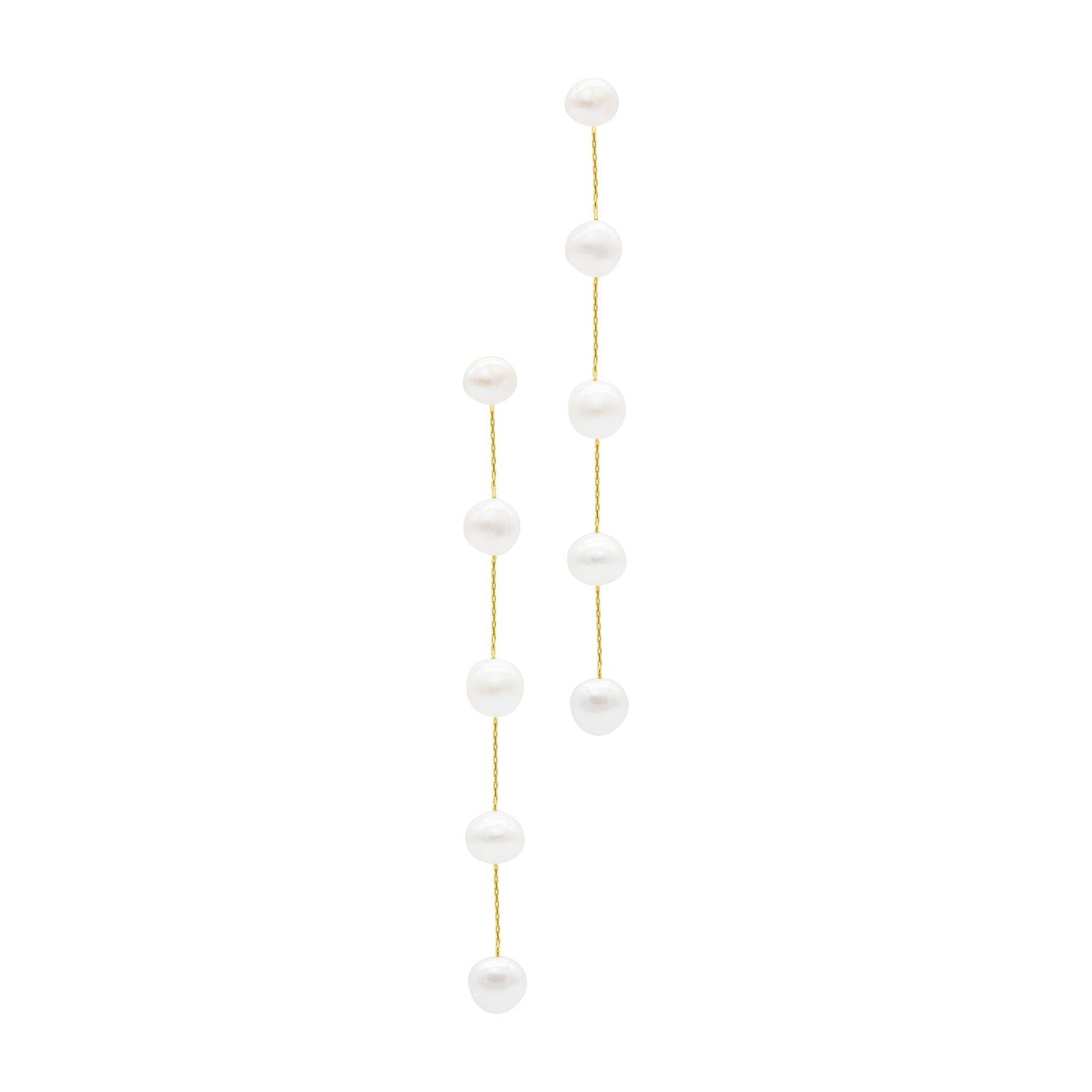 14k Gold Plated Freshwater Pearl Sweeper Earrings