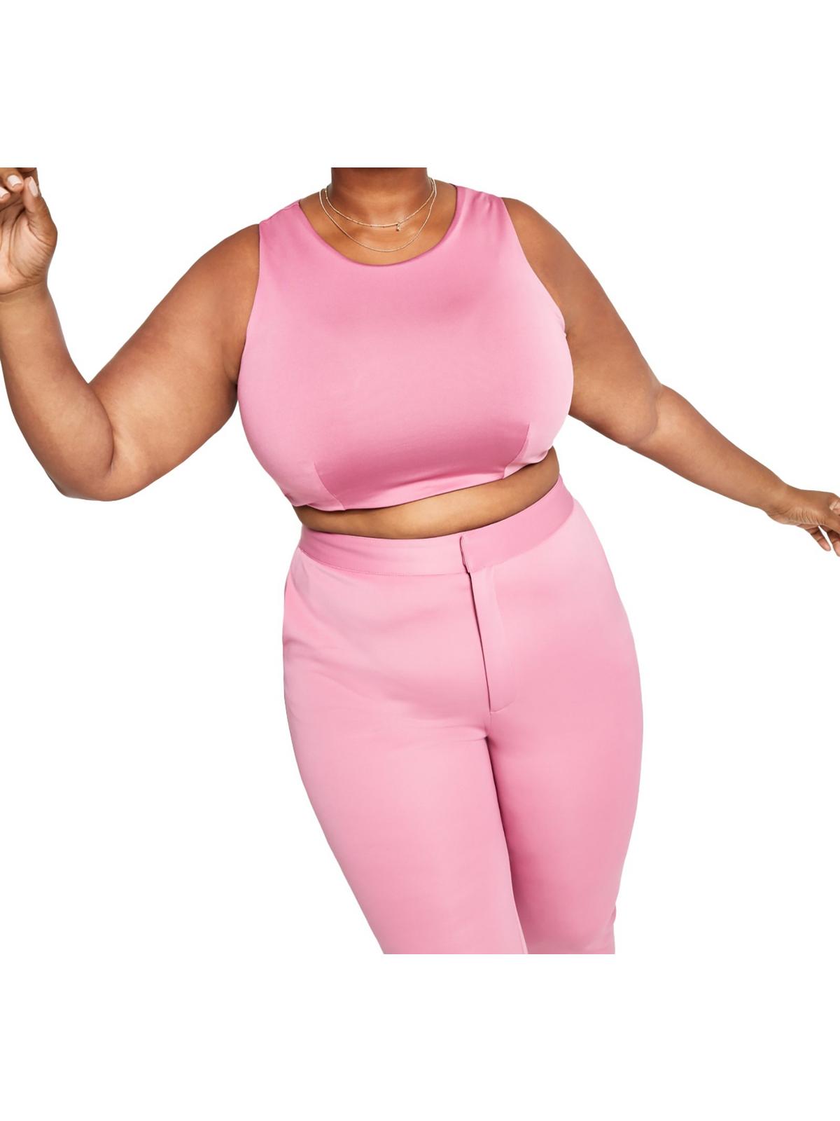 Plus Womens Polyester Crewneck Tank Top