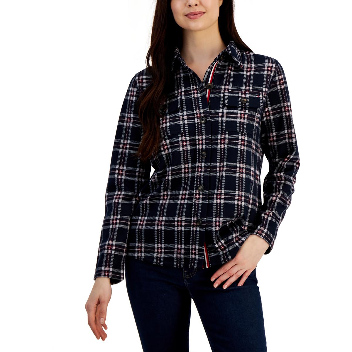 Shacket Flannel Plaid Button-Down Top