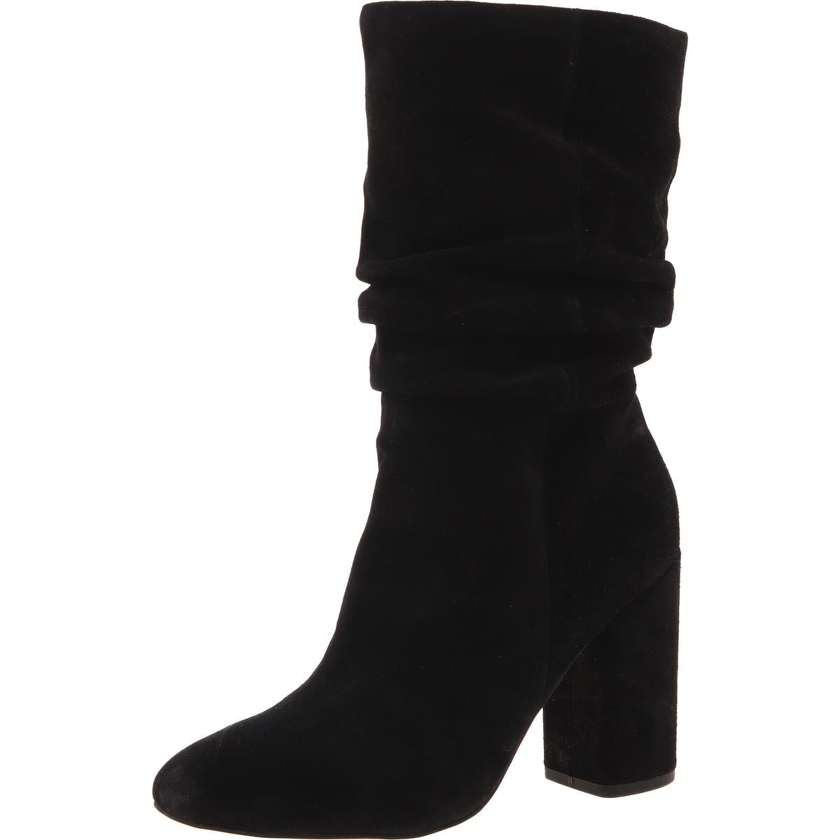 Solid Suede Mid-Calf Boots