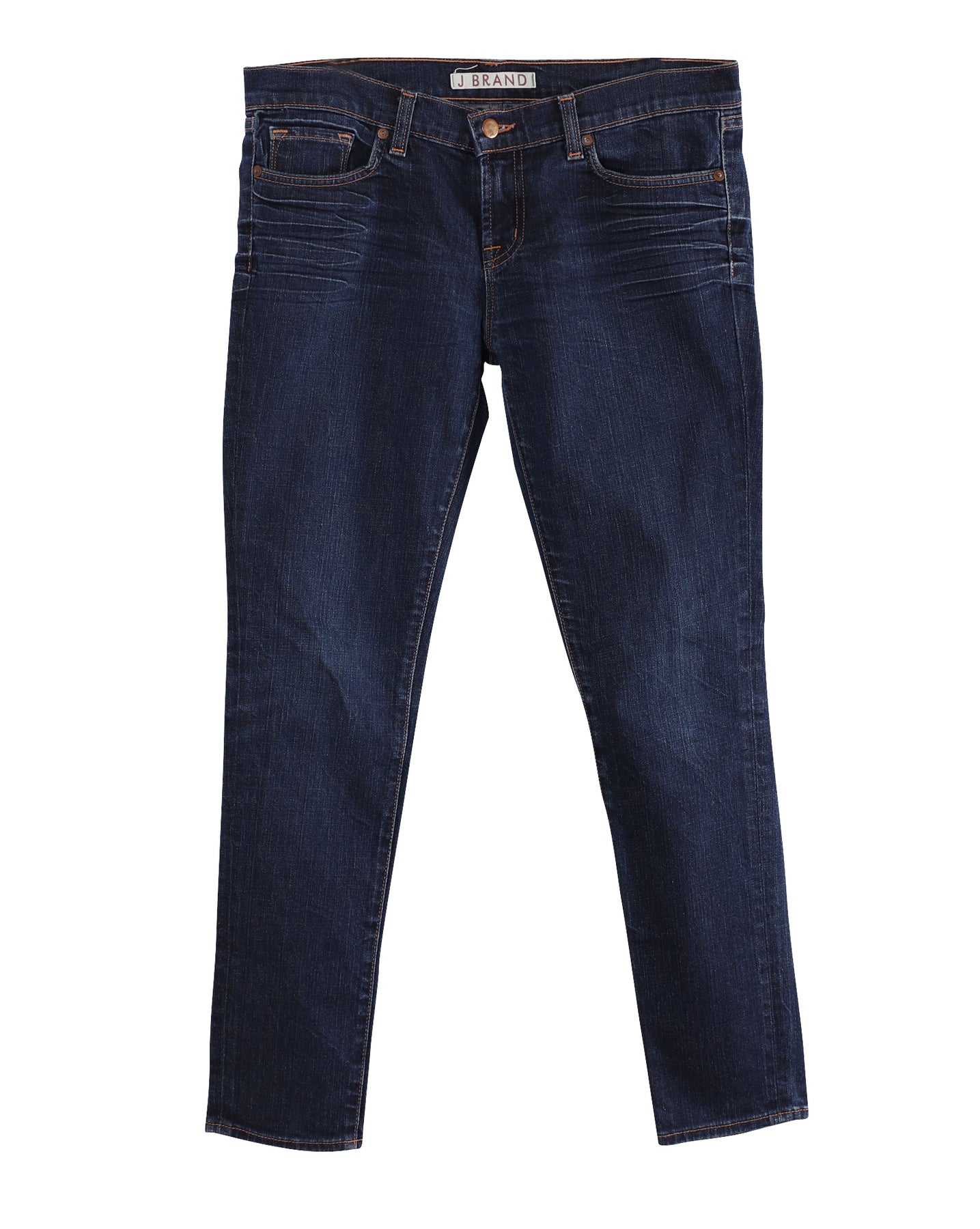 J Brand Mid Rise Skinny Cut Jeans in Blue Cotton Denim 7766492381244
