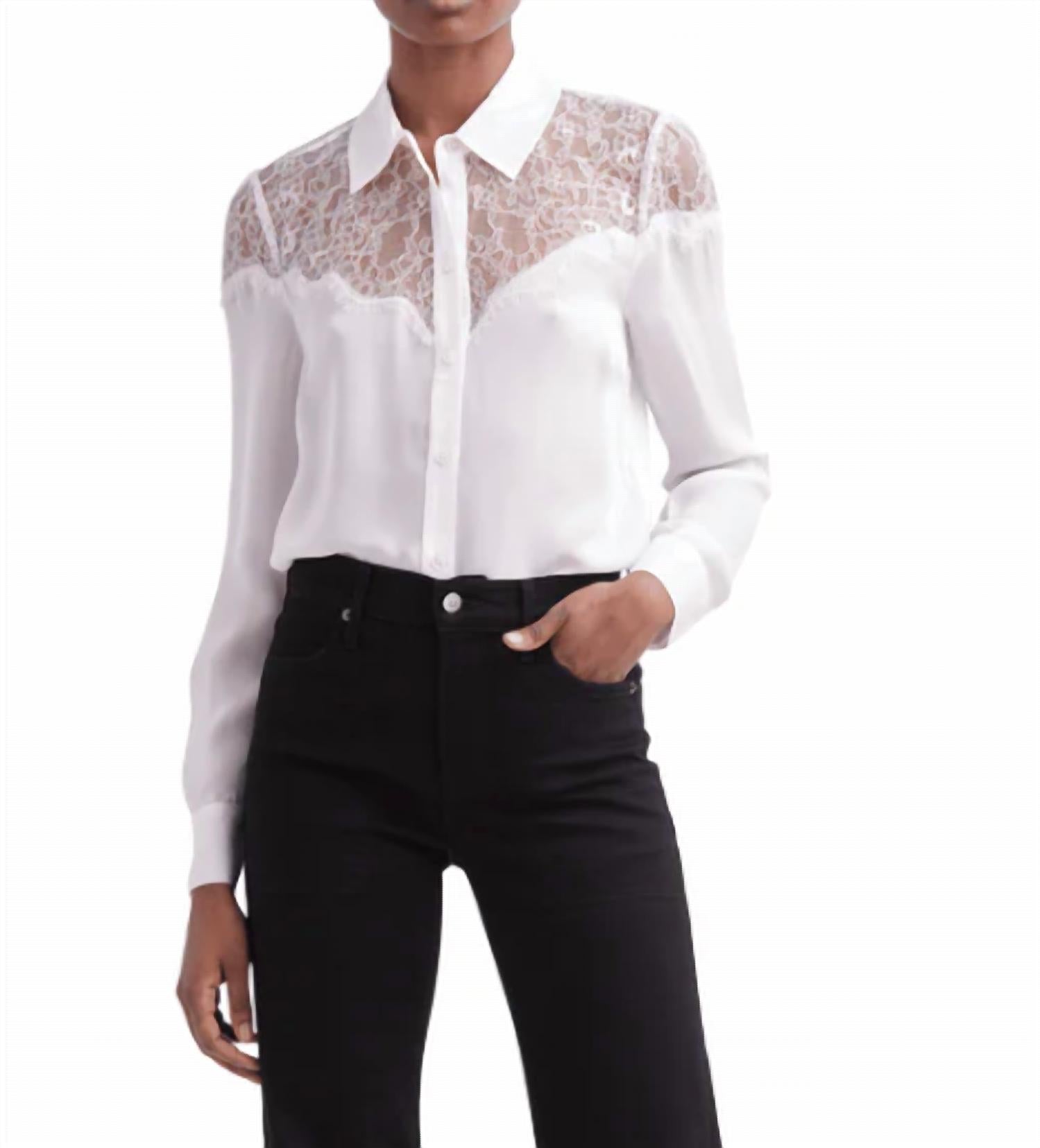 Greer Lace Top In Off White