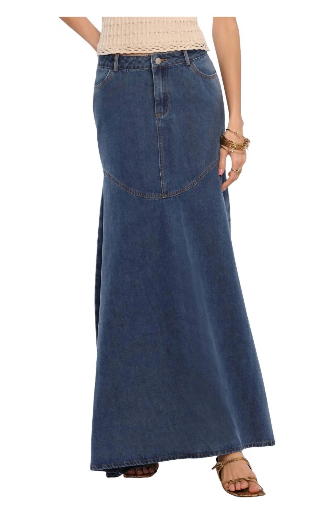 Adelyn Skirt In Denim 7827069993020