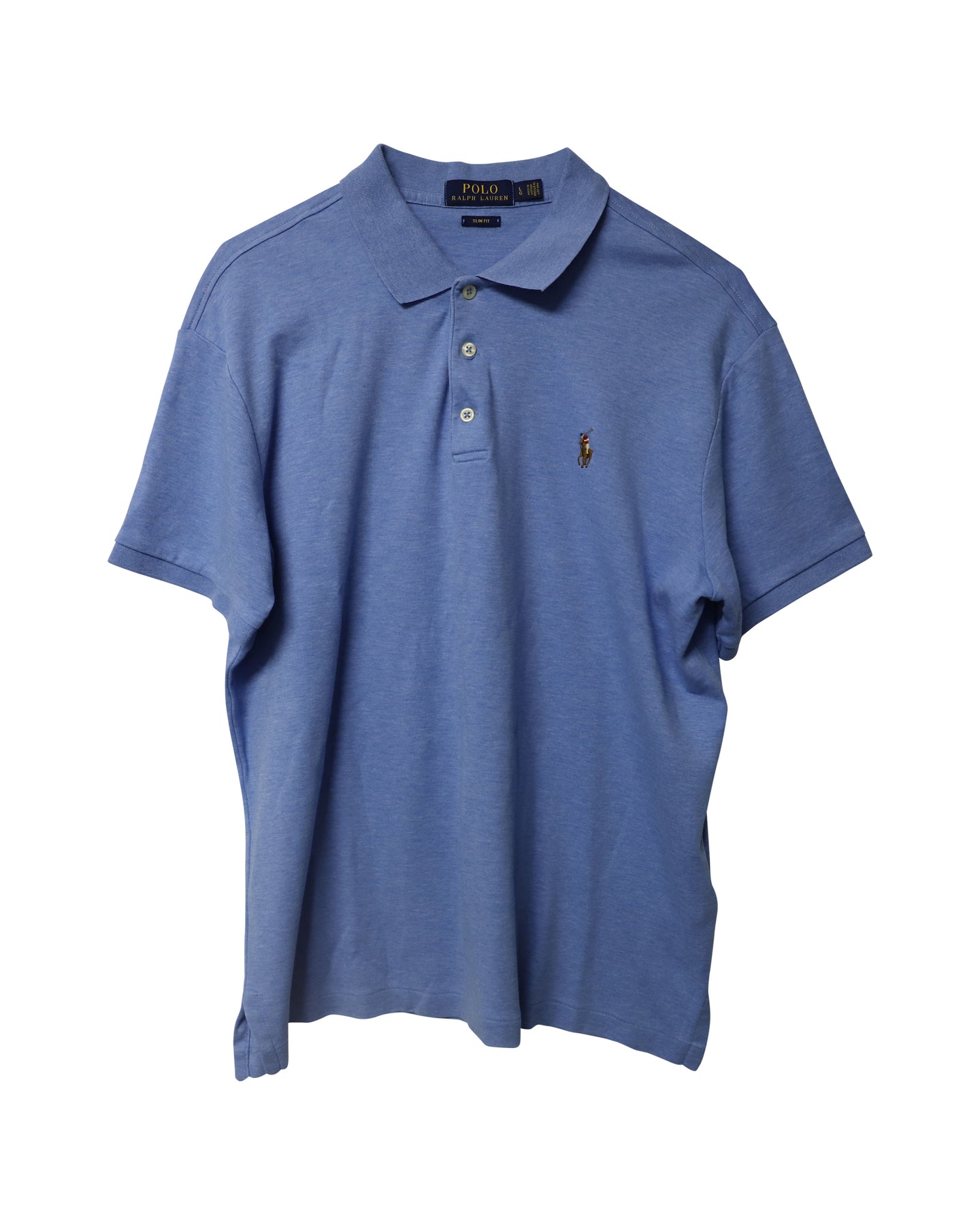 Ralph Lauren Slim Fit Polo T-Shirt in Blue Cotton
