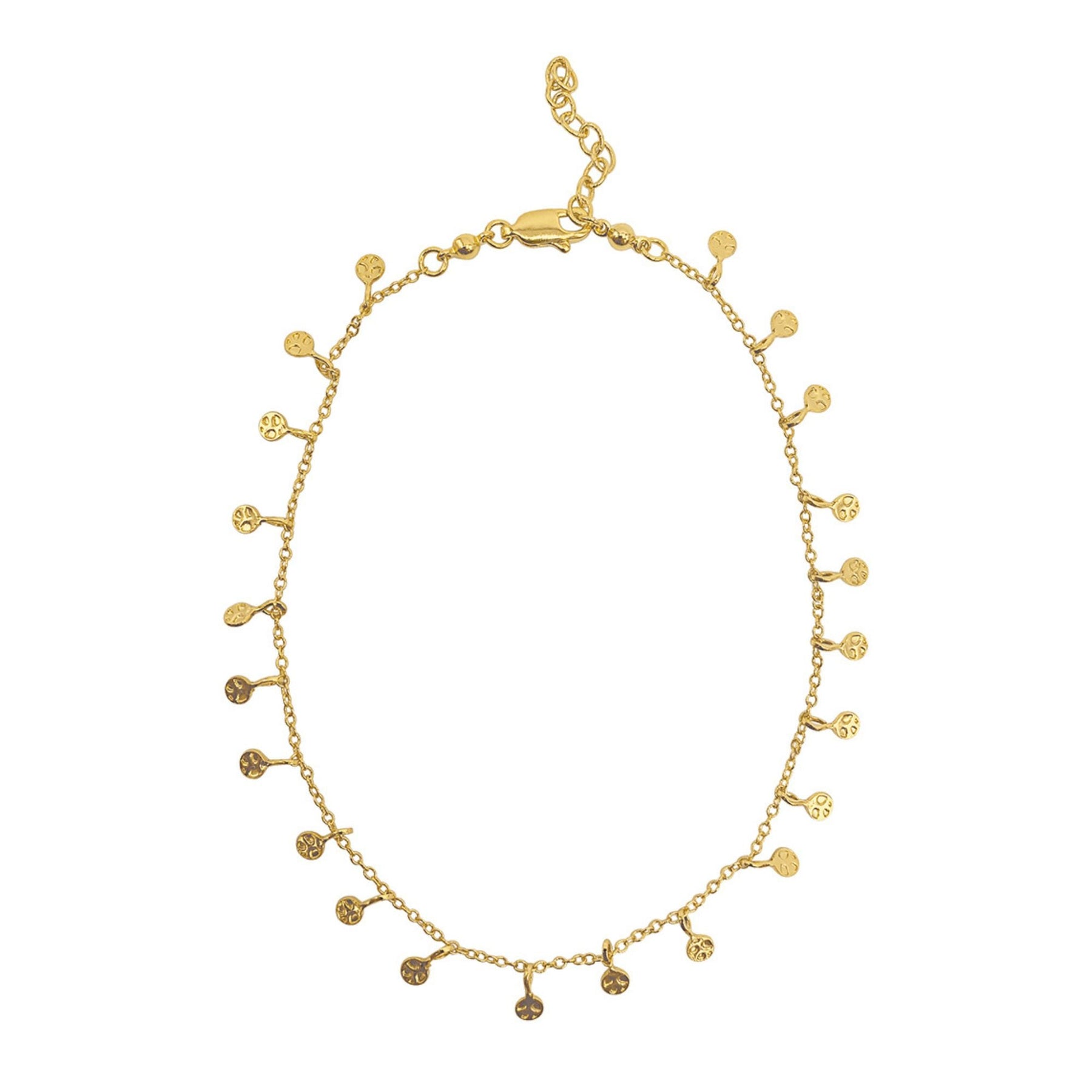 14k Gold Plated Confetti Charm Dangle Anklet