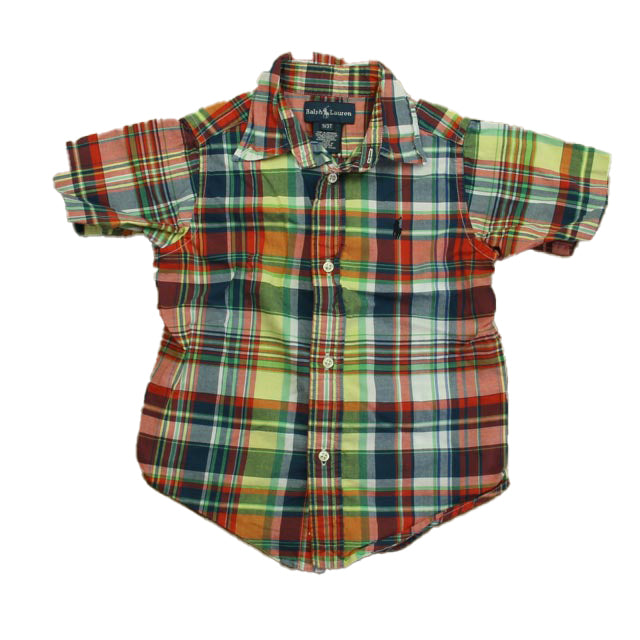 Ralph Lauren Boys Red | Blue | Yellow Plaid Button Down Short Sleeve 7805844062268